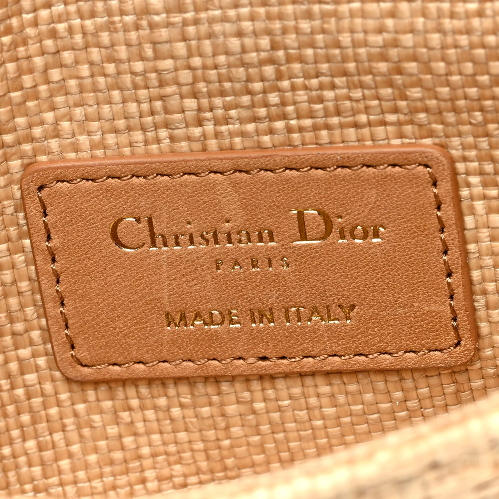 Dior Natural Raffia Macro Cannage Micro Caro Bag Gold Hardware Replica