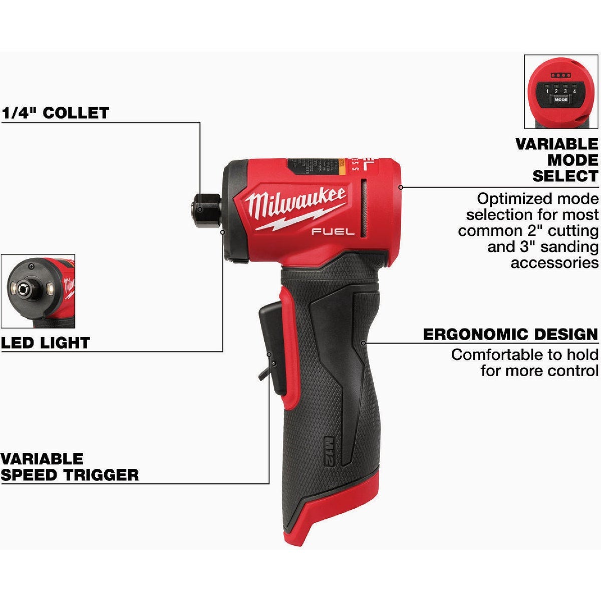 Milwaukee M12 FUEL 1/4 In. Right Angle Cordless Die Grinder (Tool Only)