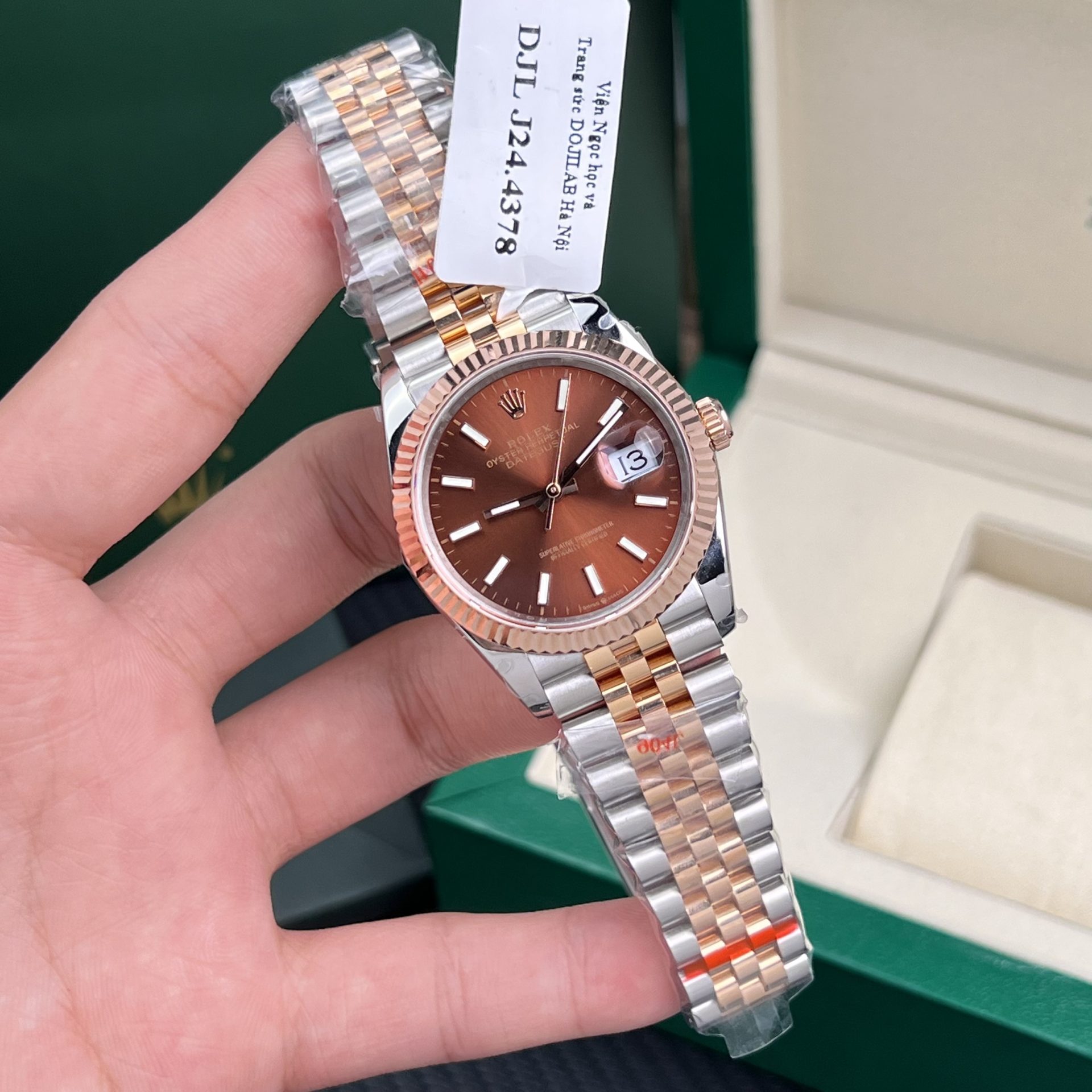 Rolex Rep 11 Watch DateJust 18K Rose Gold Wrapped Chocolate Dial GM Factory 36mm - Elite Watch Atelier