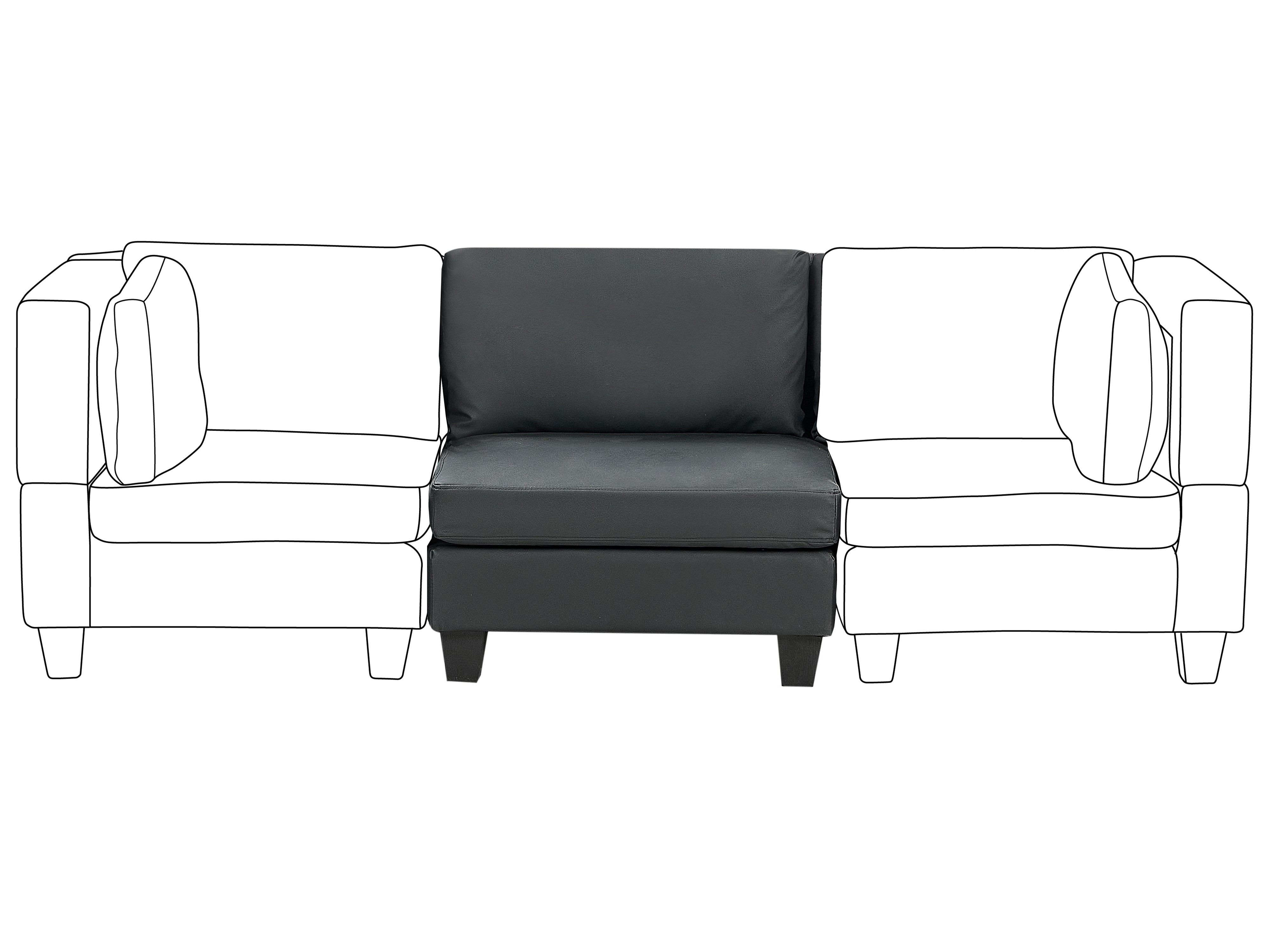1-Seat Section UNSTAD Faux Leather Black
