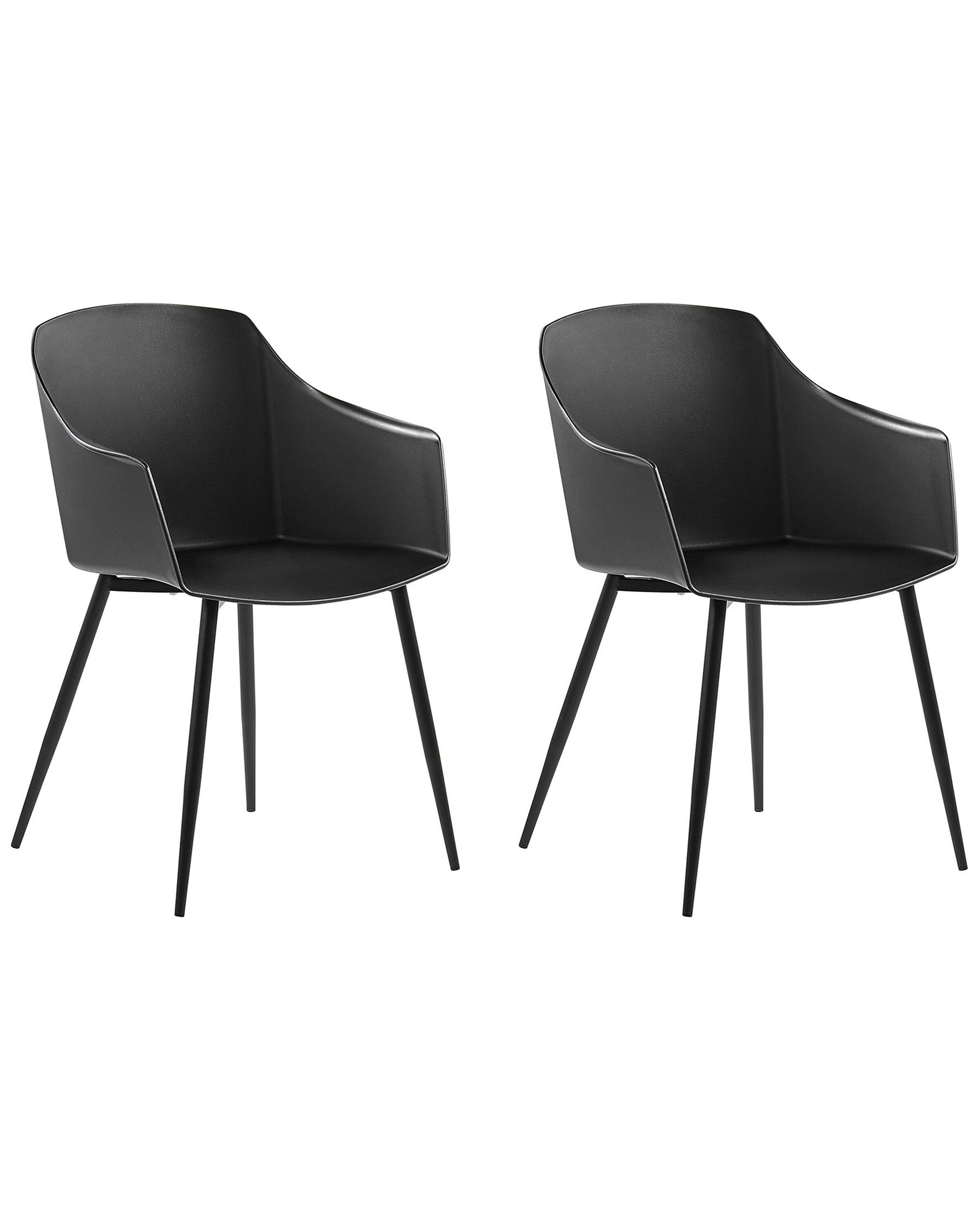Set of 2 Dining Chairs FONDA Black