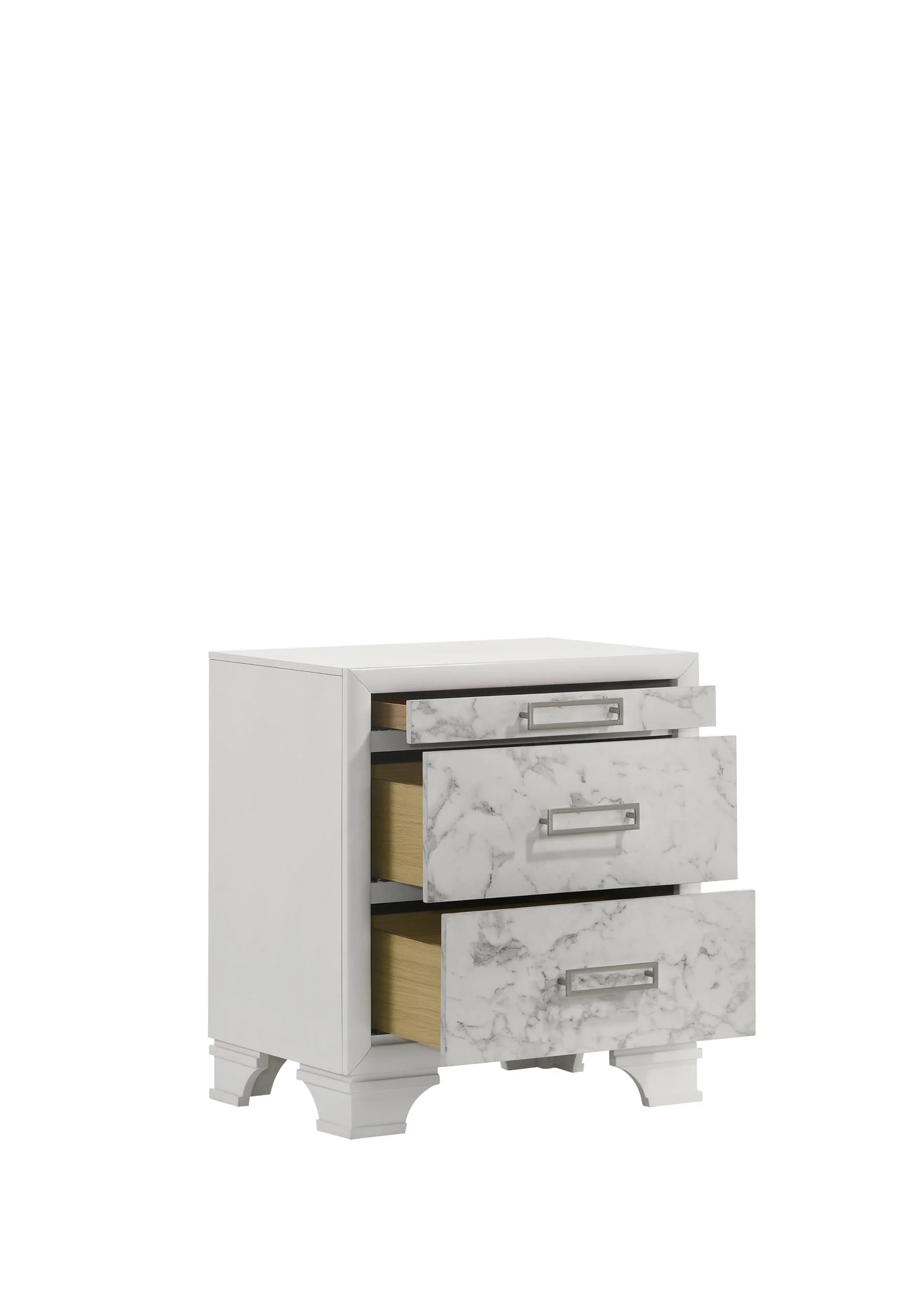 Soul Full 4PC Set including Manufactured Wood & Marble Accents in White
