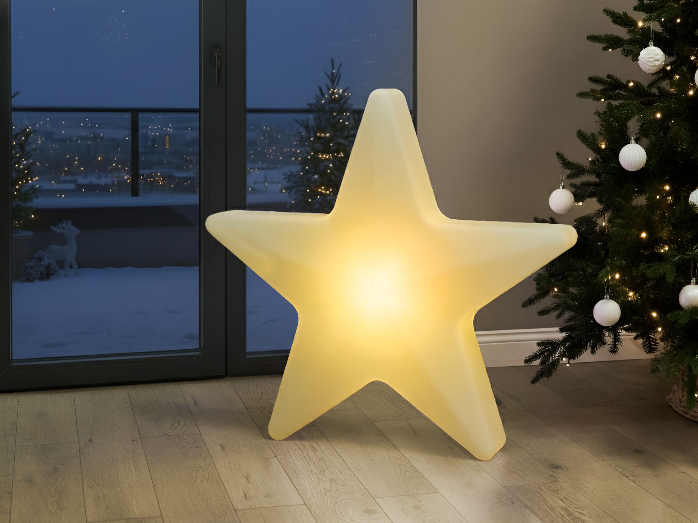 Outdoor LED Floor Lamp OLSAN Star 76 cm White