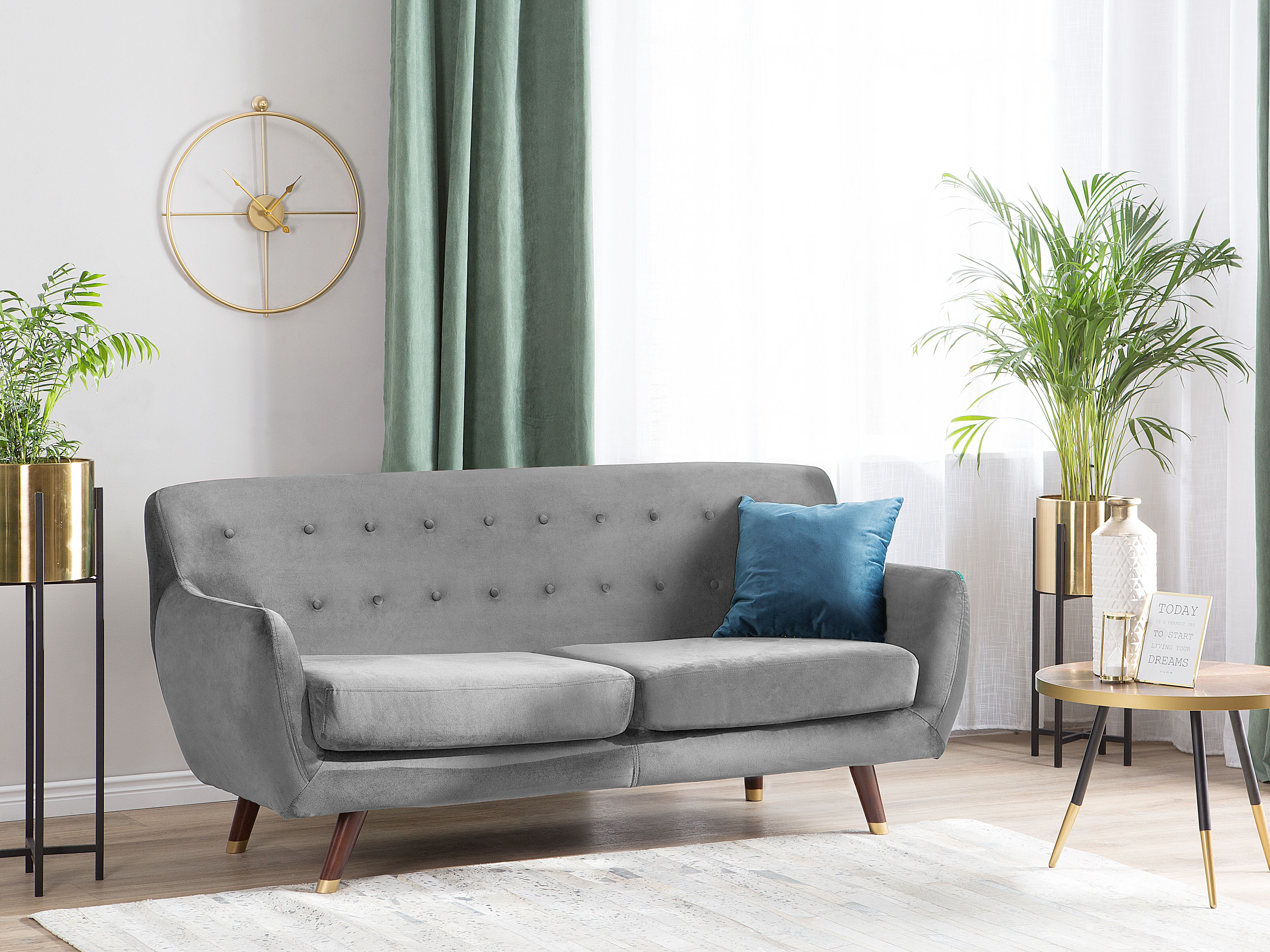 Sofa 3 Seater BODO Velvet Grey