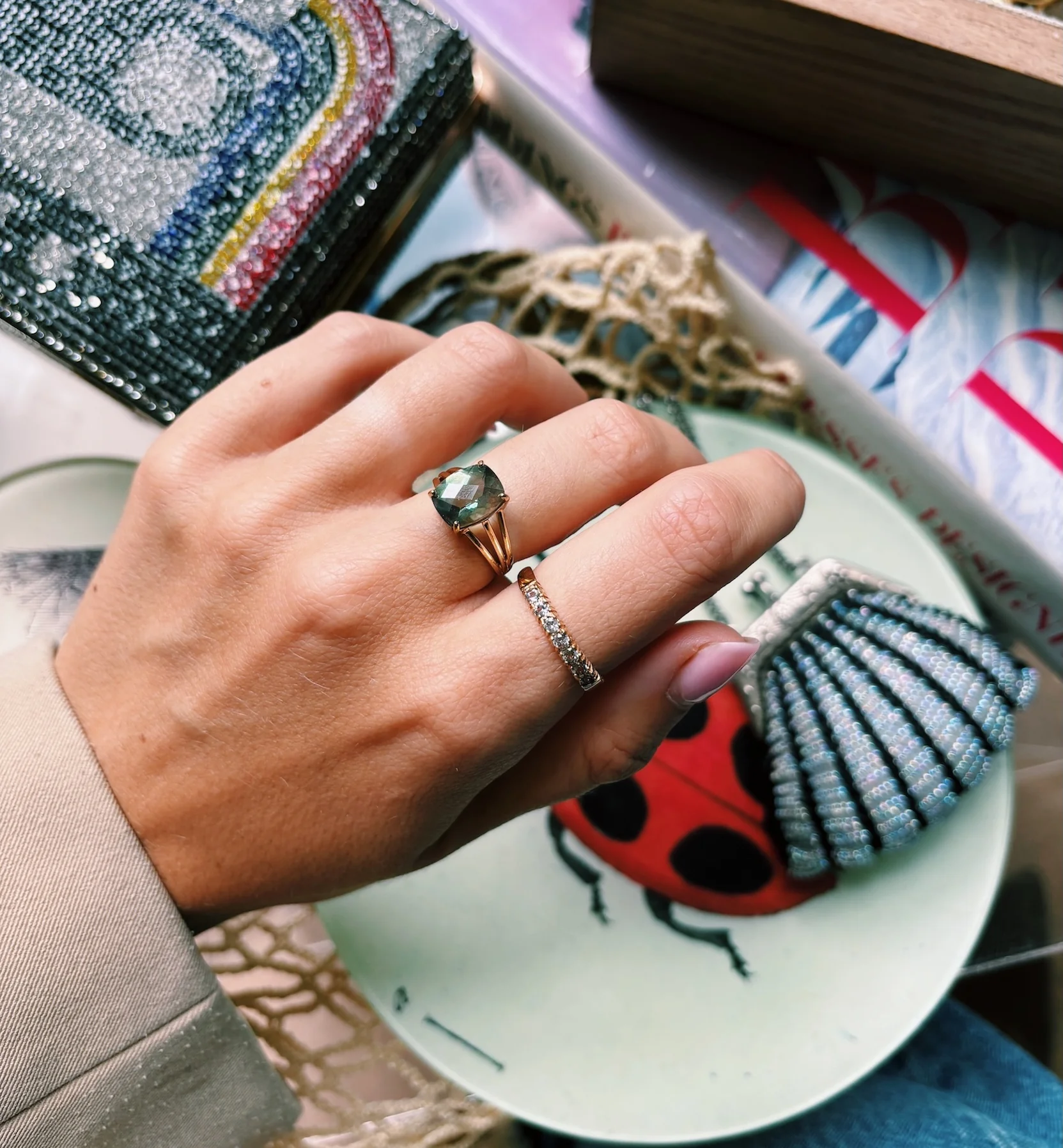 Vintage Celestial Path Ring 9K