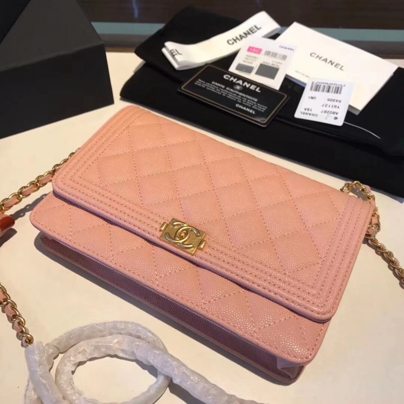 Replica Chanel Quilted Caviar Leboy Woc Chain Bag 80287