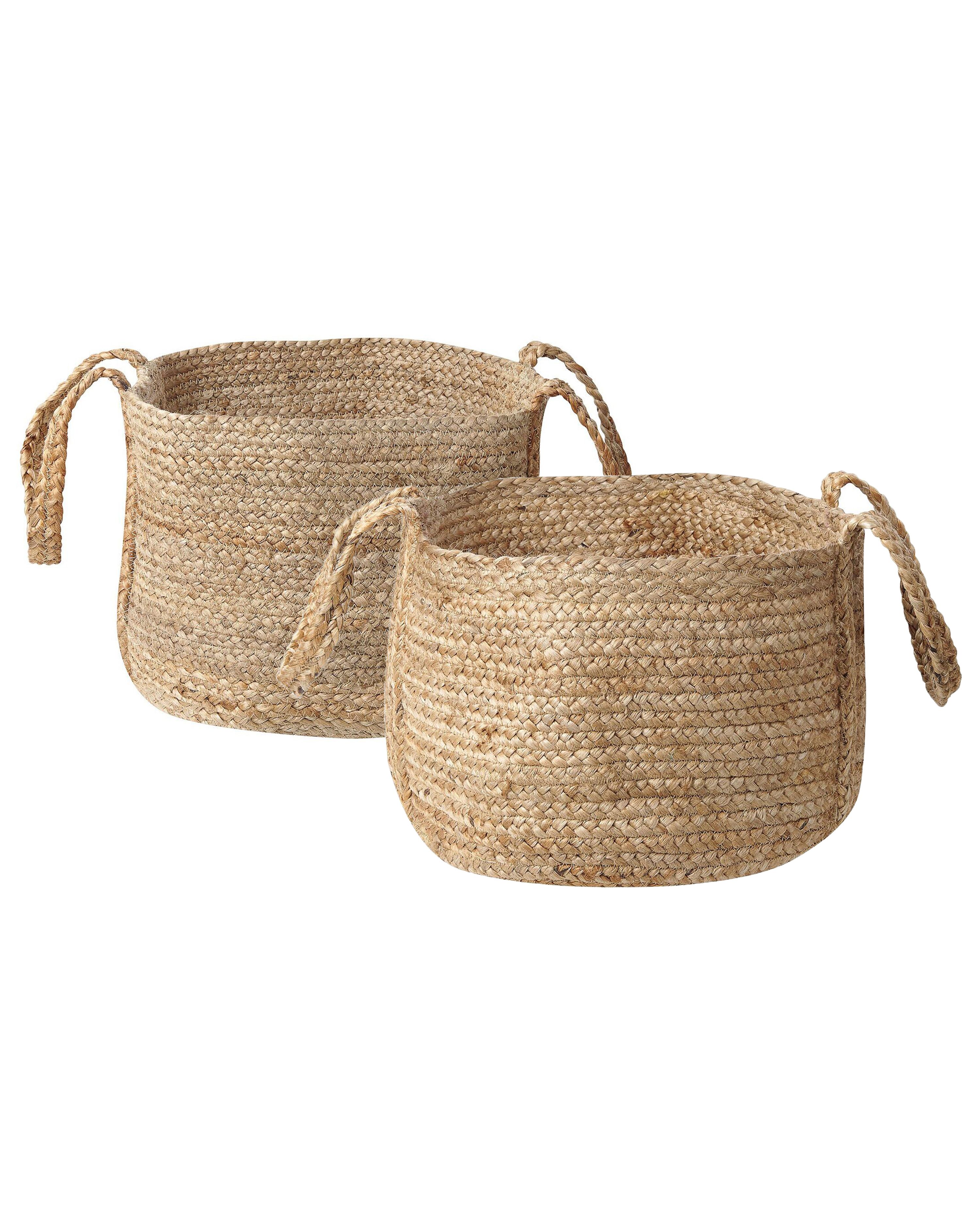 Set of 2 Baskets KORNAK Jute Natural