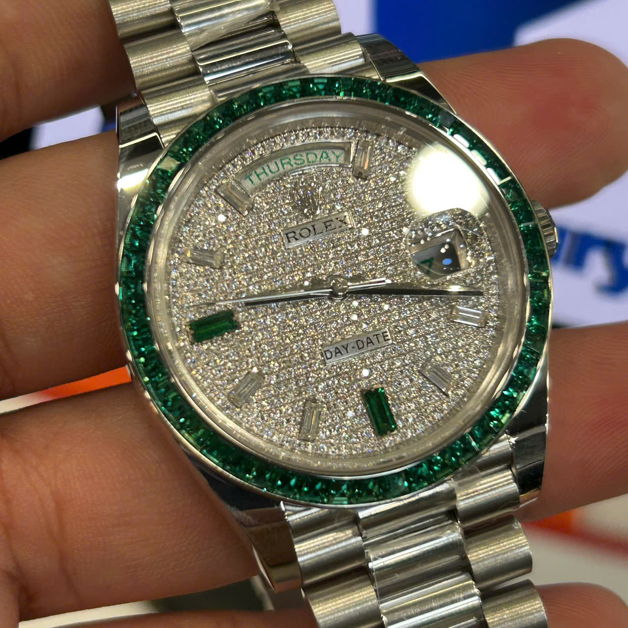 Rolex Day-Date Replica Watches Custom Diamonds Moissanite Weight 200 Grams 40mm - Top club