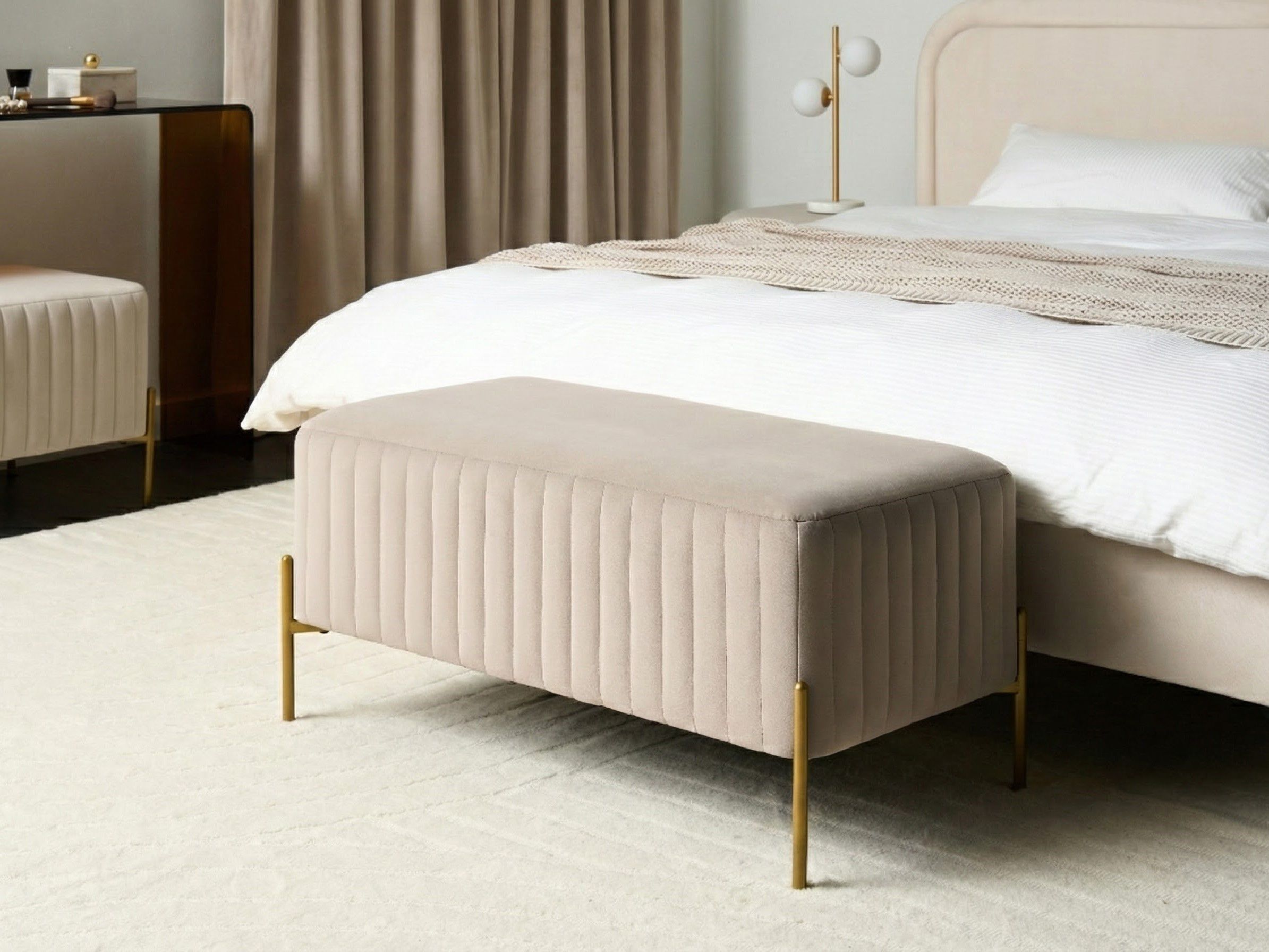 Upholstered Bench UTAH Velvet Taupe