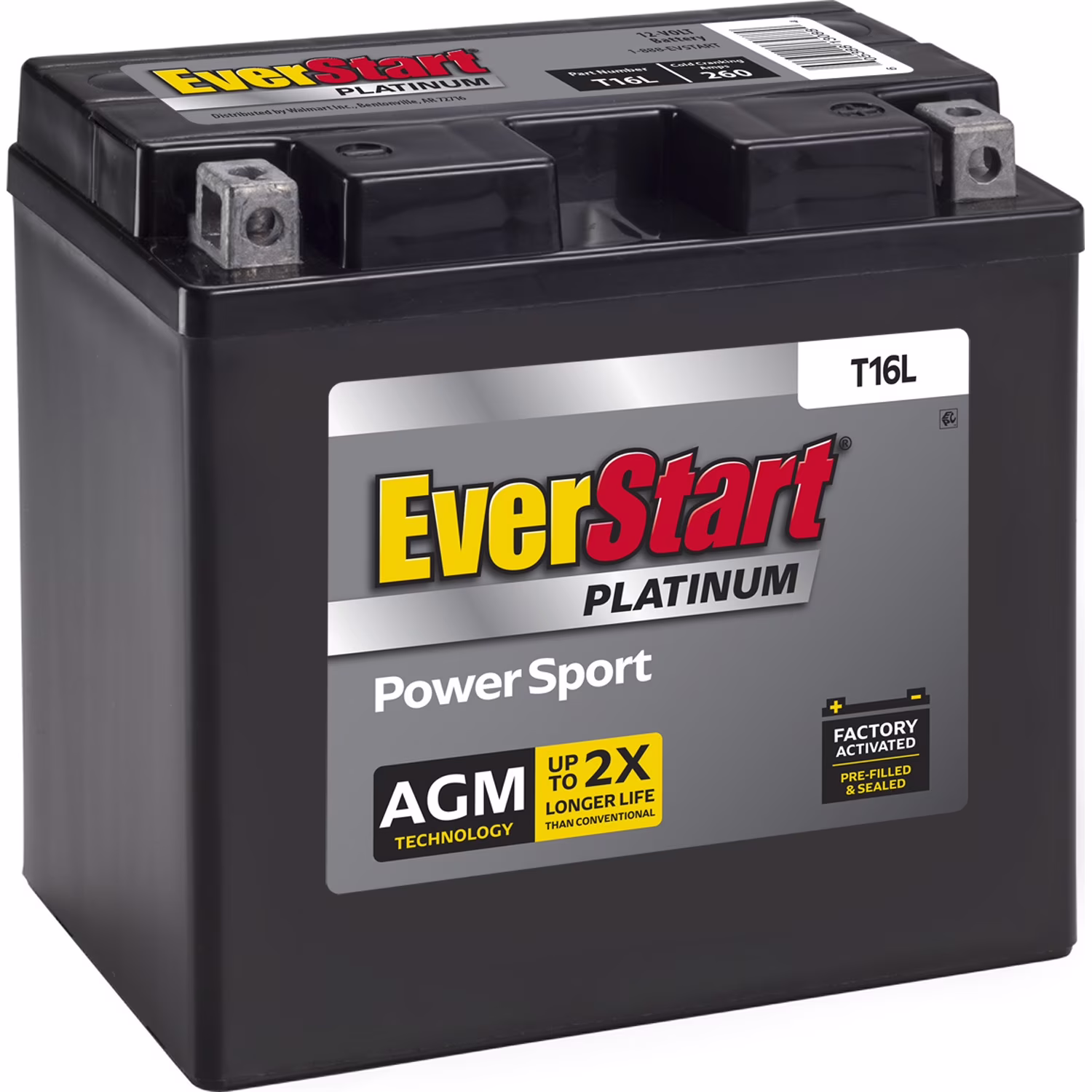 Alternative view of EverStart Platinum AGM Power Sport Battery, Group Size T16L 12 Volt, 260 CCA