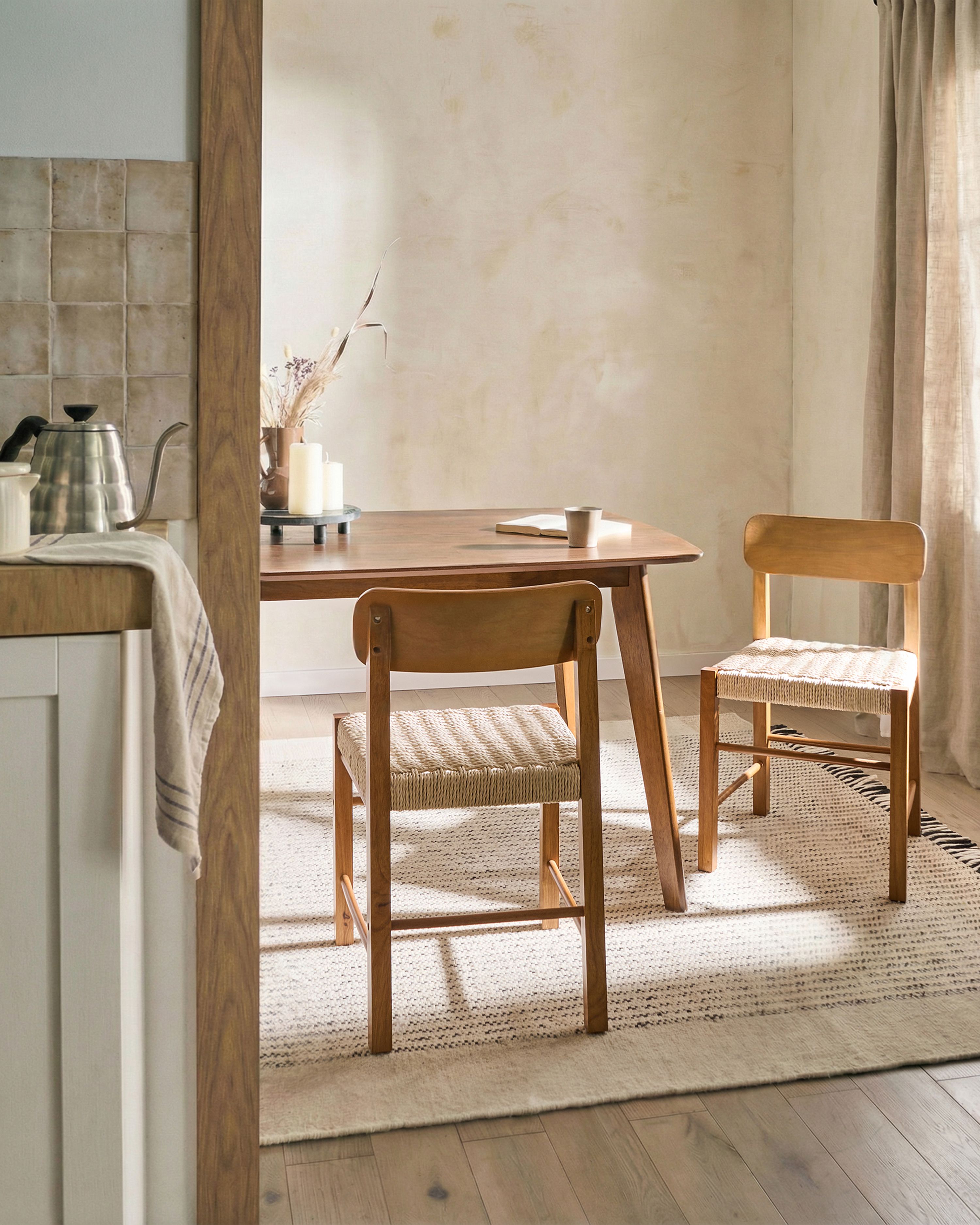 Set of 2 Dining Chairs ALLOS Wood Brown