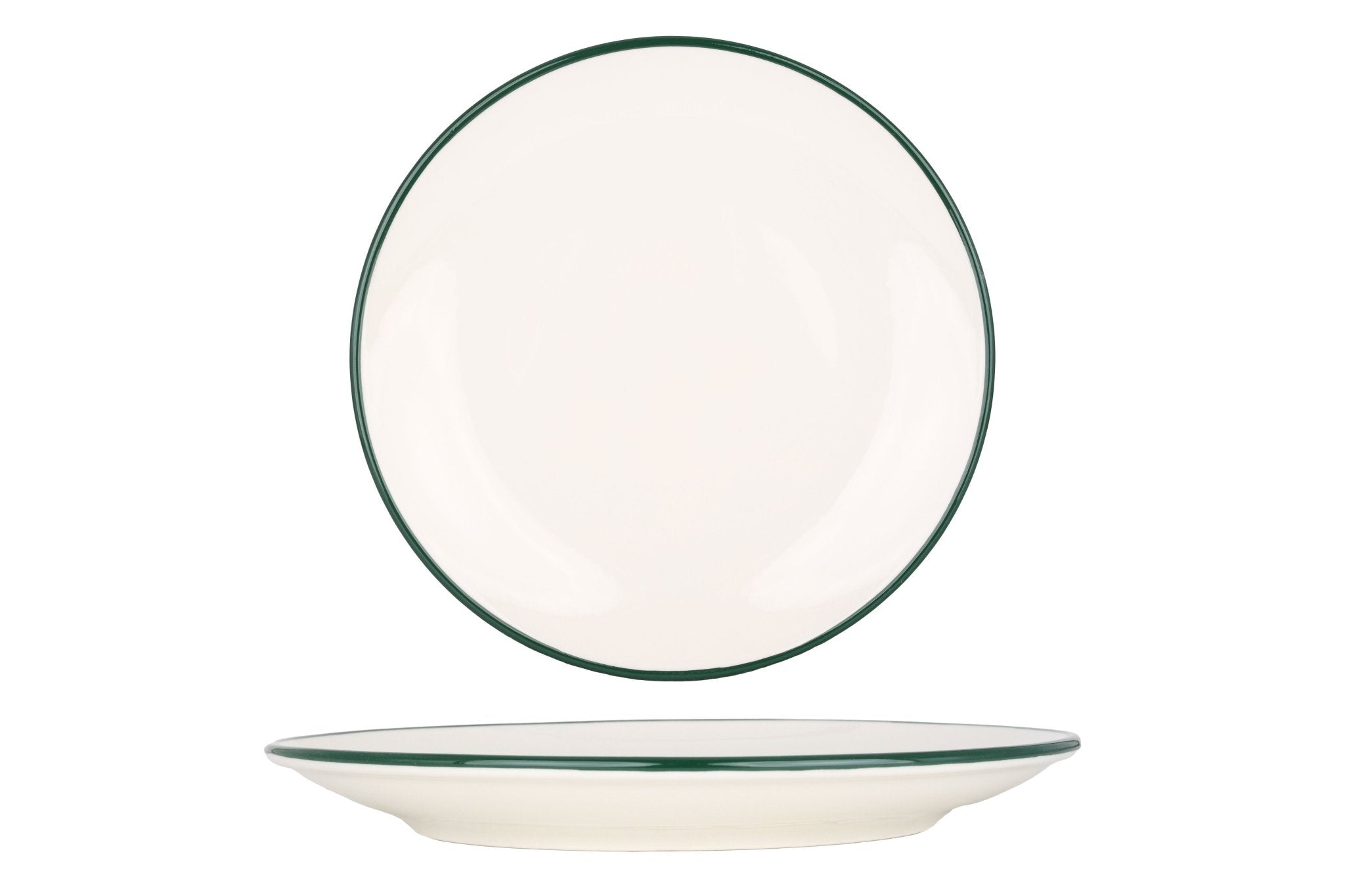 Rinart Gebaksbord - Green Edge - Porselein - 17 cm - set van 6