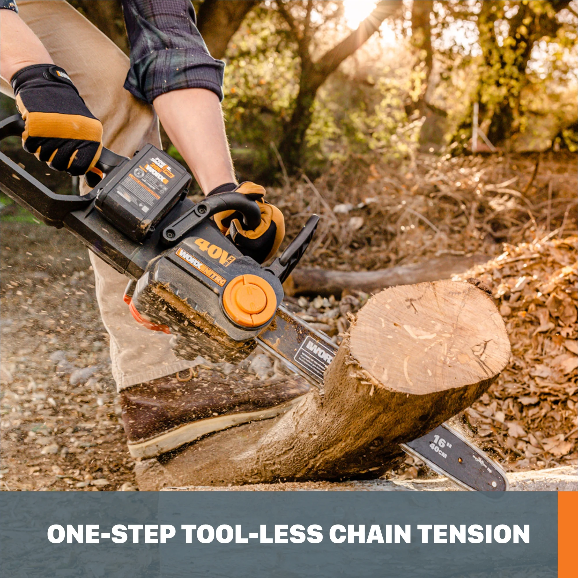 Worx Nitro WG385 40V Power Share PRO 16" Cordless Chainsaw with Brushless Motor - Image 5
