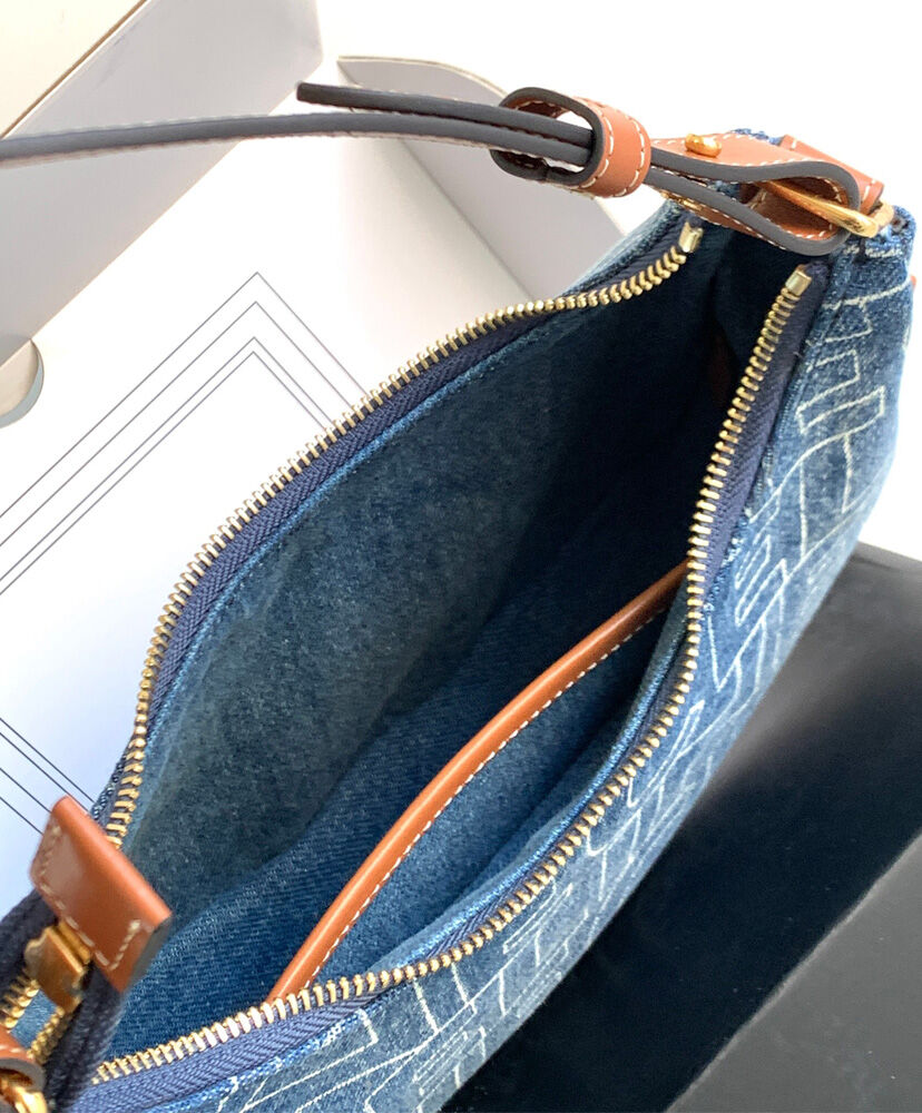 Celine Ava Bag In Denim With Celine All-Over Print Blue1:1High-quality replica