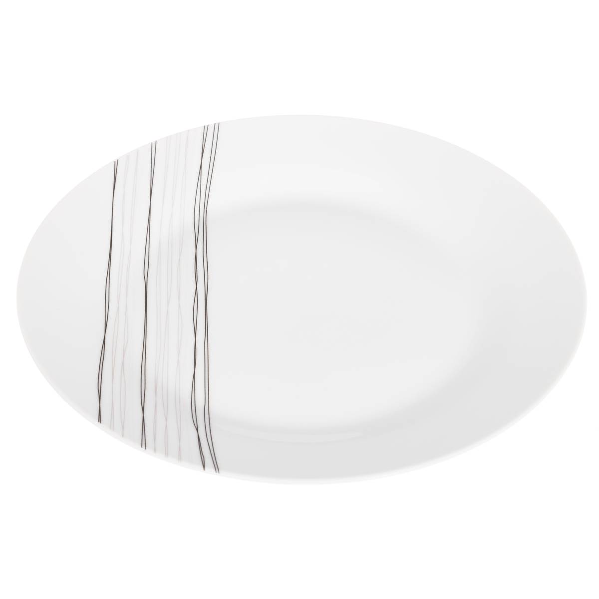 Set of 6 dinner plates "Lignes" D.27 cm, White