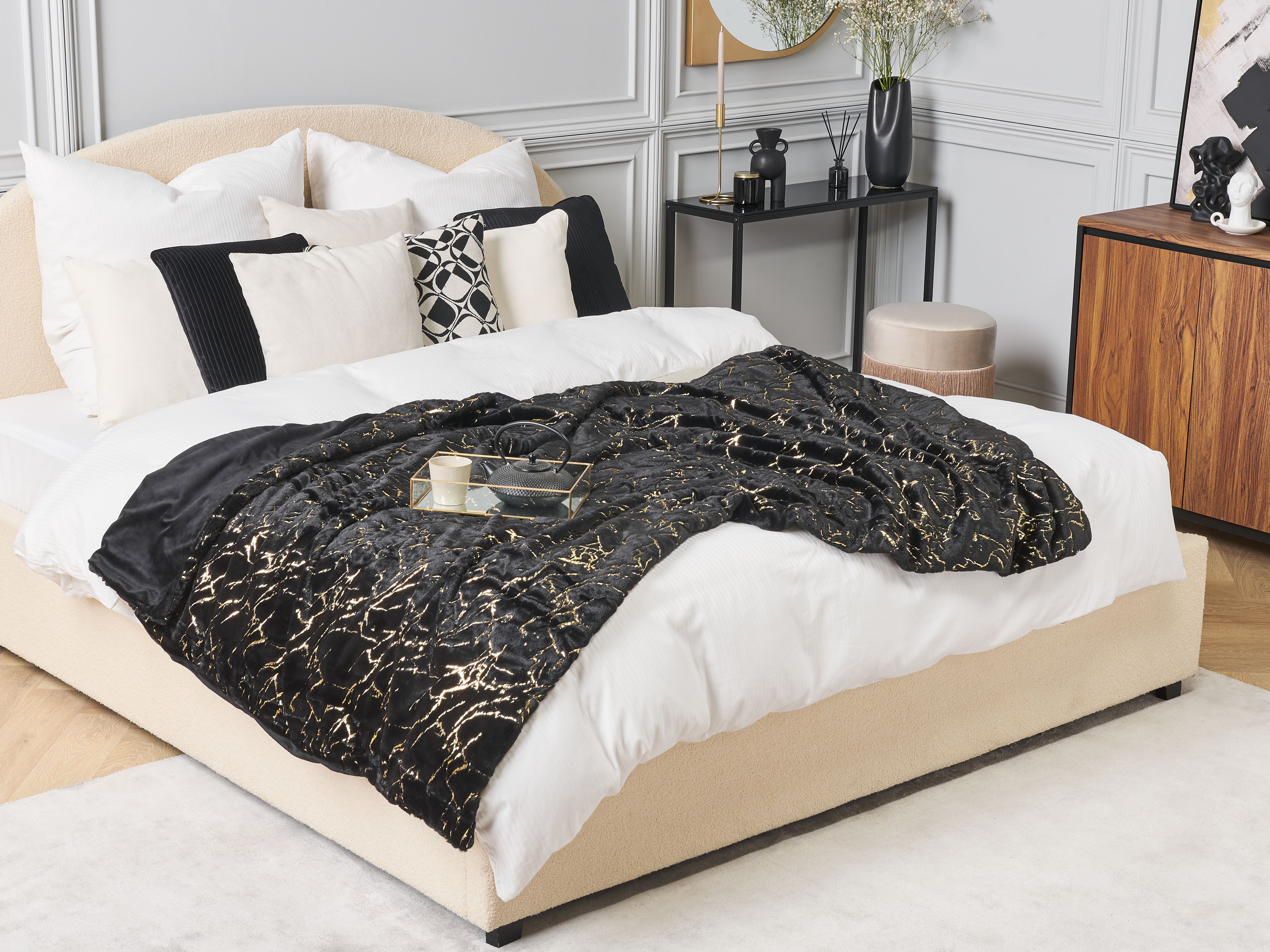 Blanket GODAVARI 130 x 180 cm Black