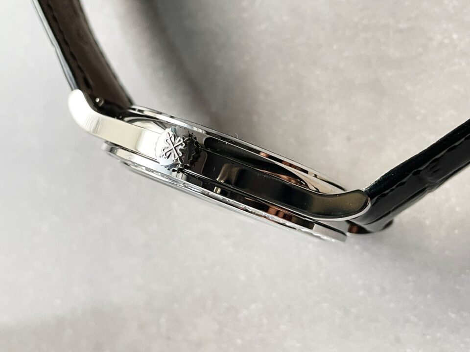 Replica PATEK PHILIPPE Calatrava ZF 5298p Date Sweep Seconds in Diamond Bezel Black Dial ZF factory - Top club