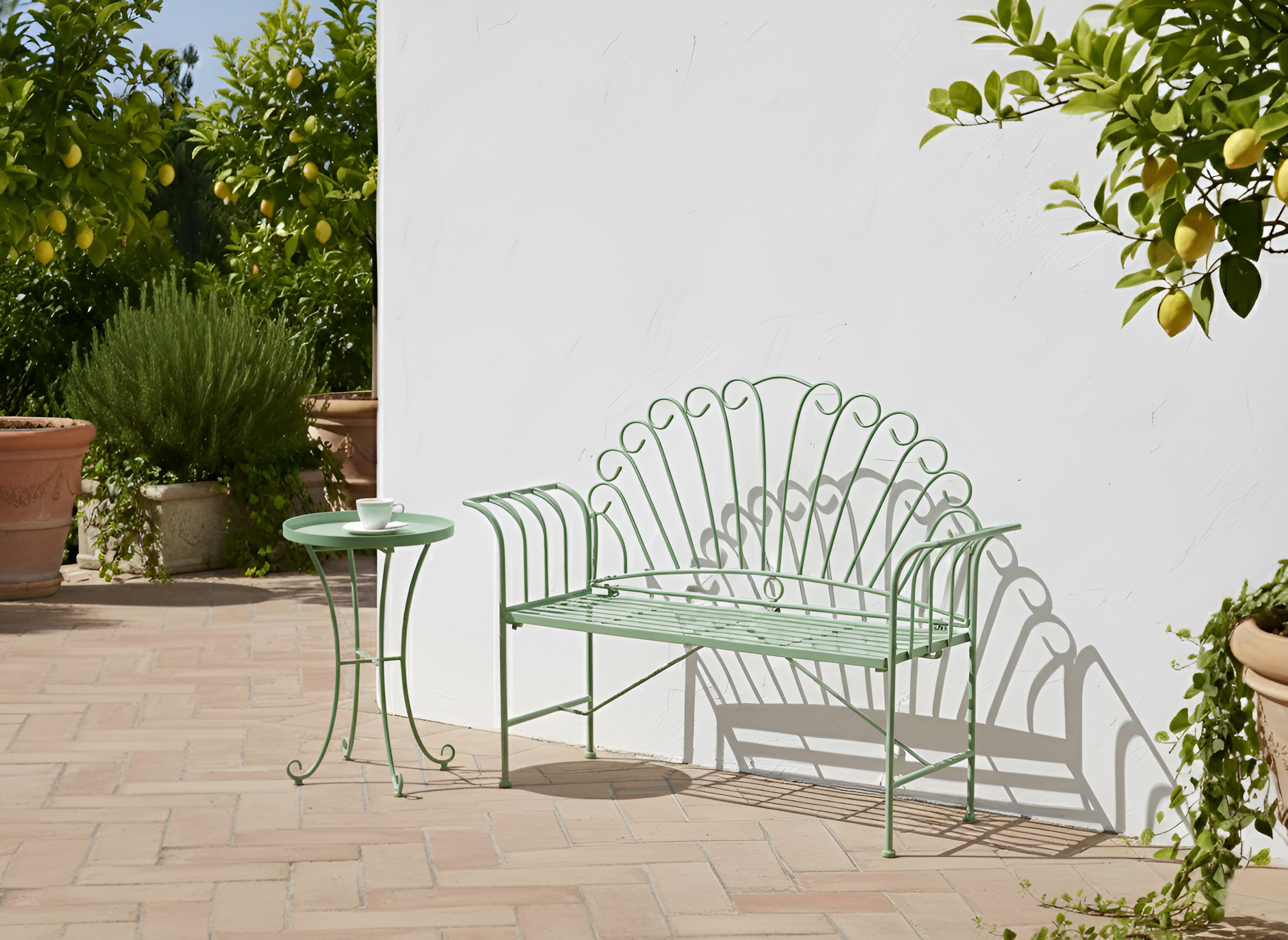 Garden Bench CAVINIA 125 cm Metal Green