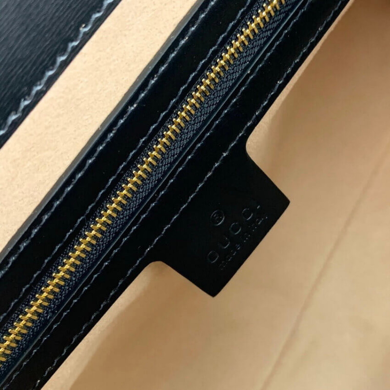 Replica Gucci Jackie 1961 Medium Tote Bag In Black Leather 6490161:1High-quality replica