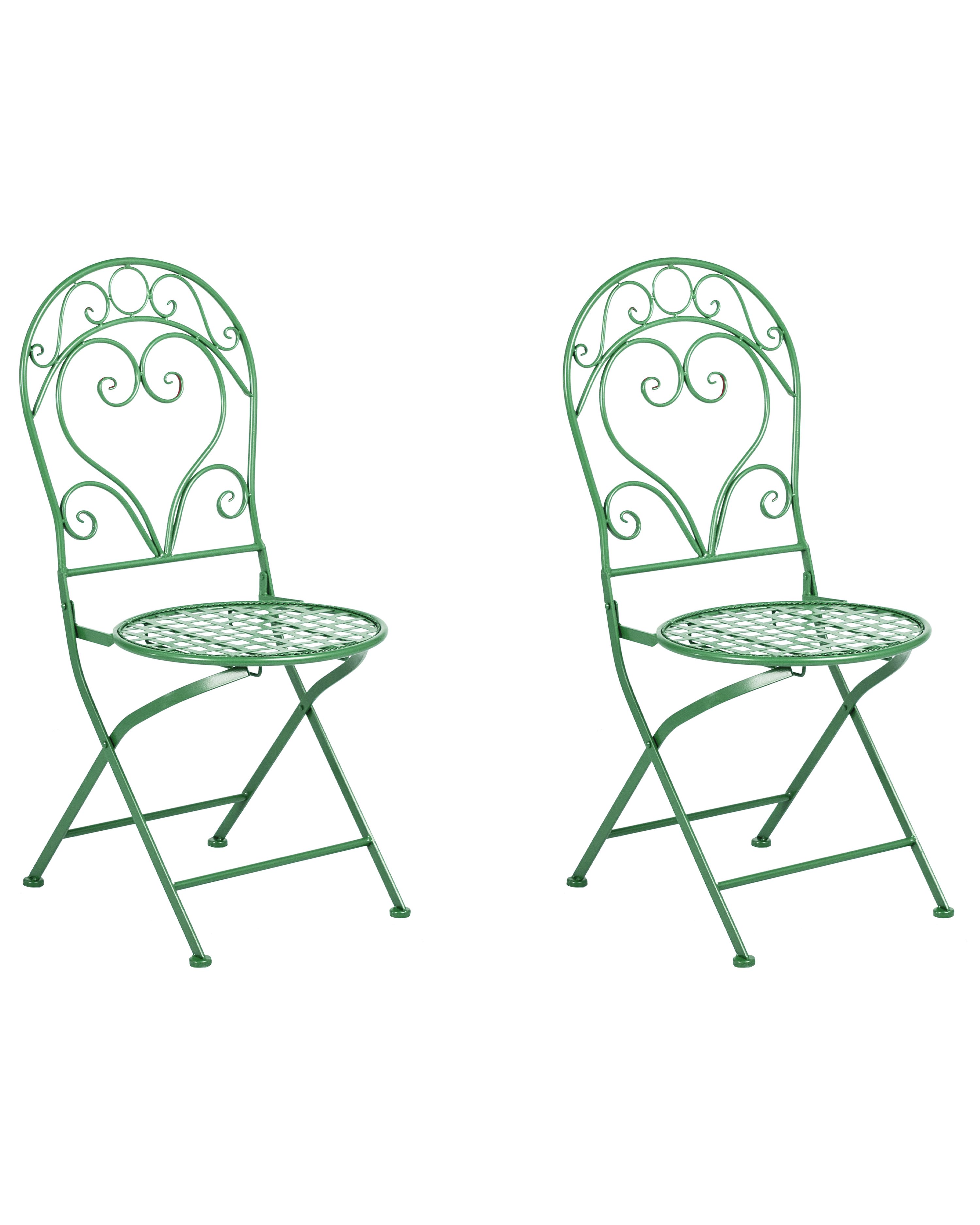 Set of 2 Garden Chairs ALBINIA Metal Green
