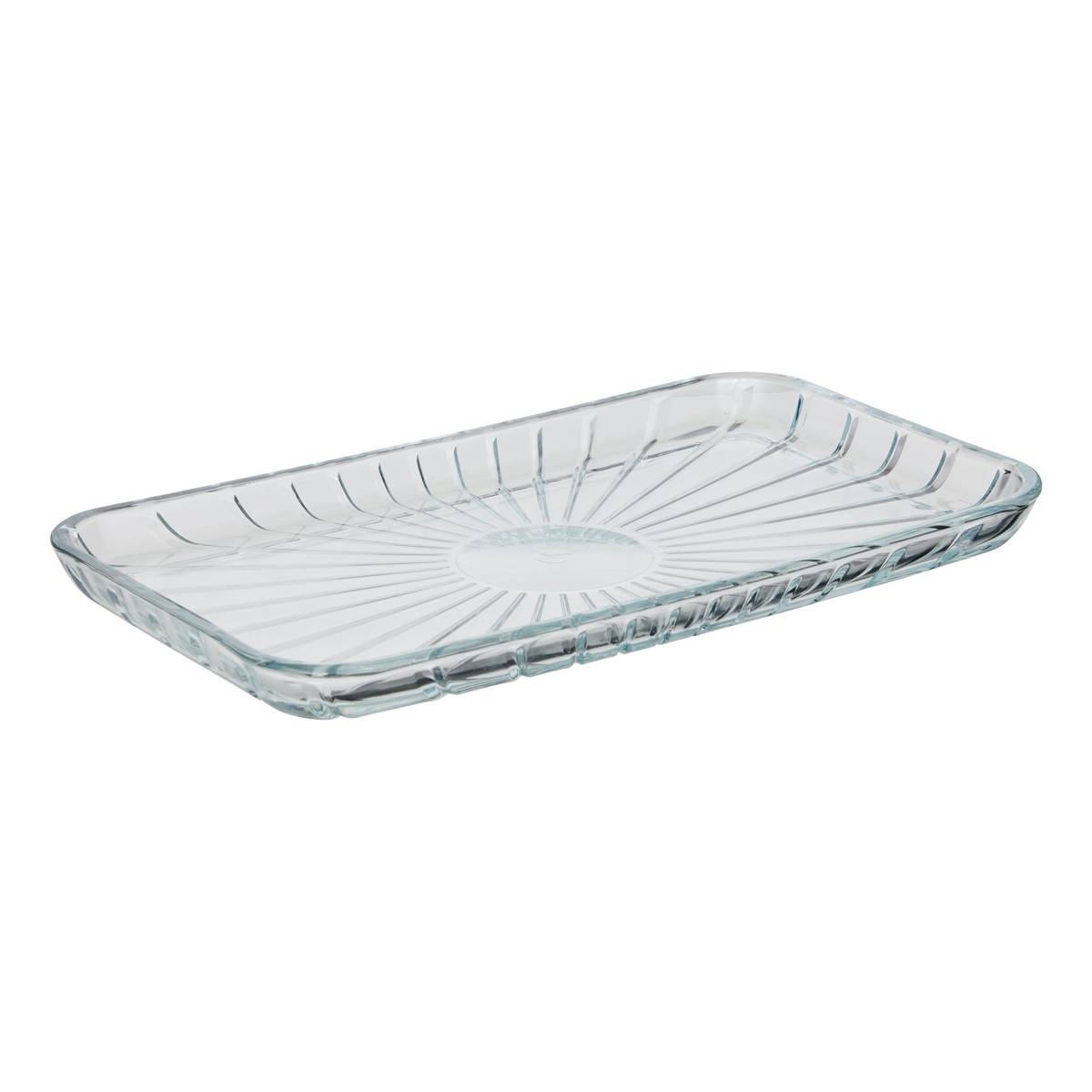 Presentation platter "Stri" Glass, 27.6x16.2 cm, Transparent