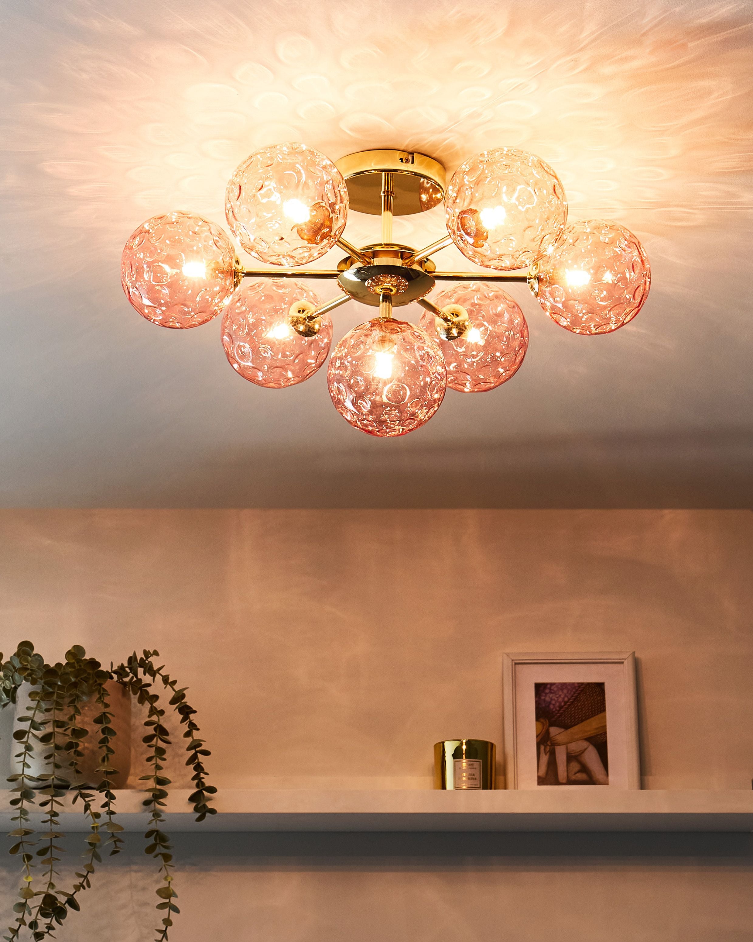 Ceiling Lamp ANADYR Glass Pink