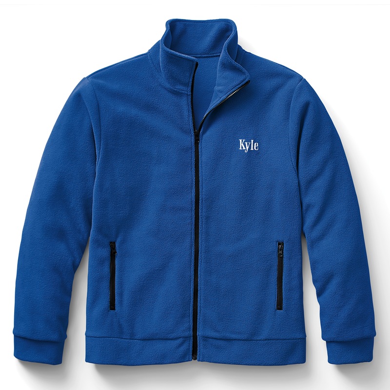 Personalized Men's Fleece Jacket with Front Zipper and Embroidered Name - MIDNIGHT VELVET CATALOG