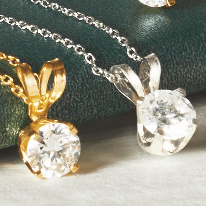 14K Gold Lab-Created Diamond Round Solitaire Post Earrings - .25 CTTW - MIDNIGHT VELVET CATALOG
