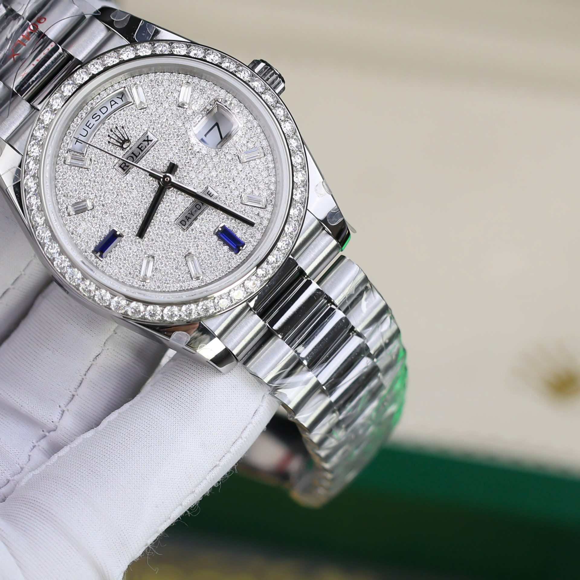 Rolex Day-Date Best Copies Watch Diamonds Moissanite Custom GM Factory 40mm - Top club