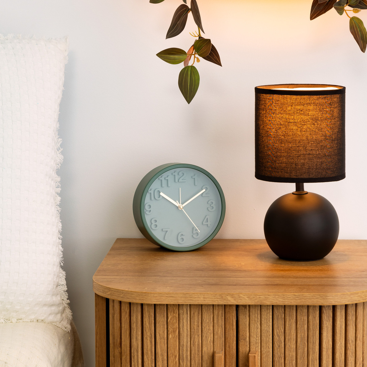 Ceramic lamp "Tim&eacute;o" Black matt, H.25 cm