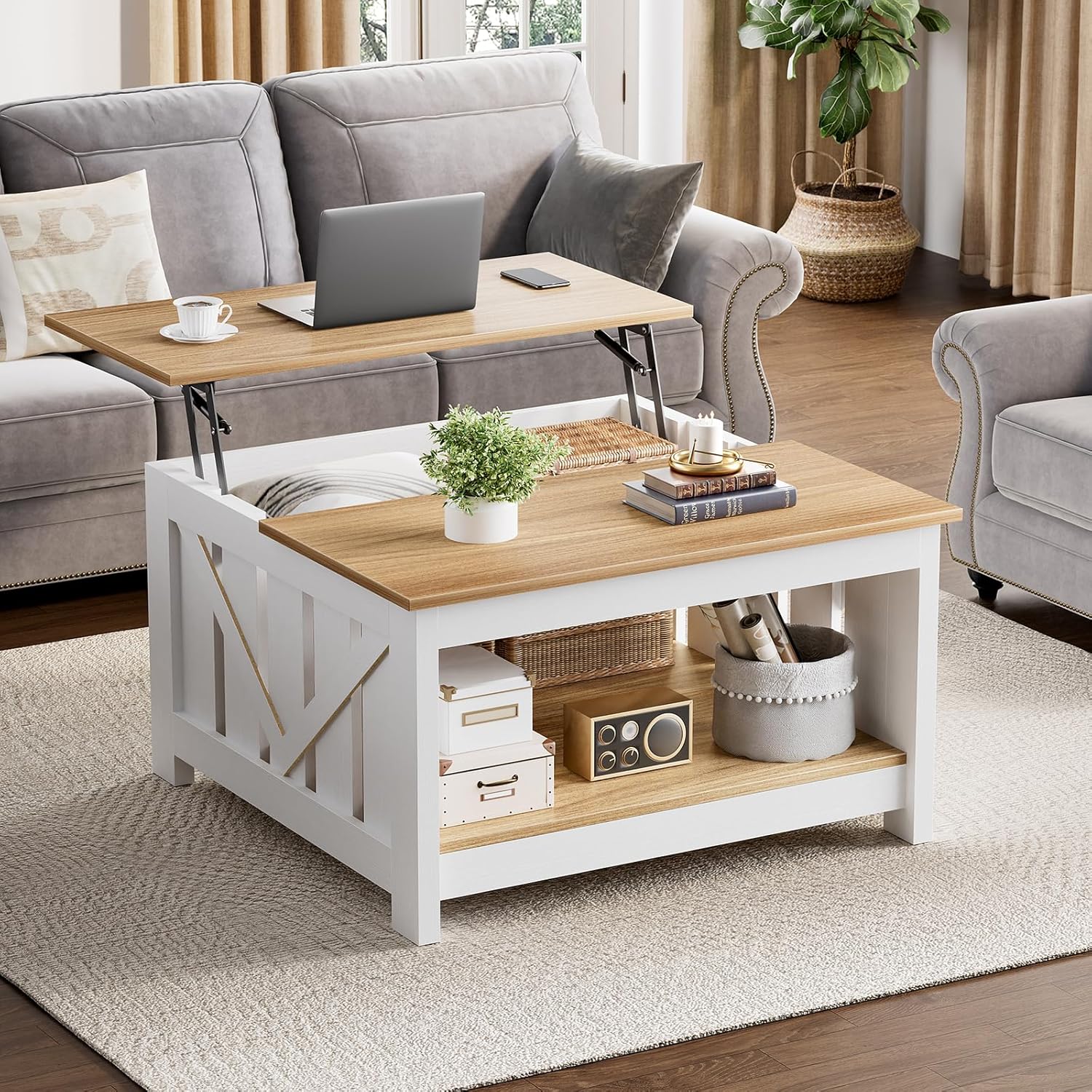 FABATO Lift Top Coffee Table, 31.5