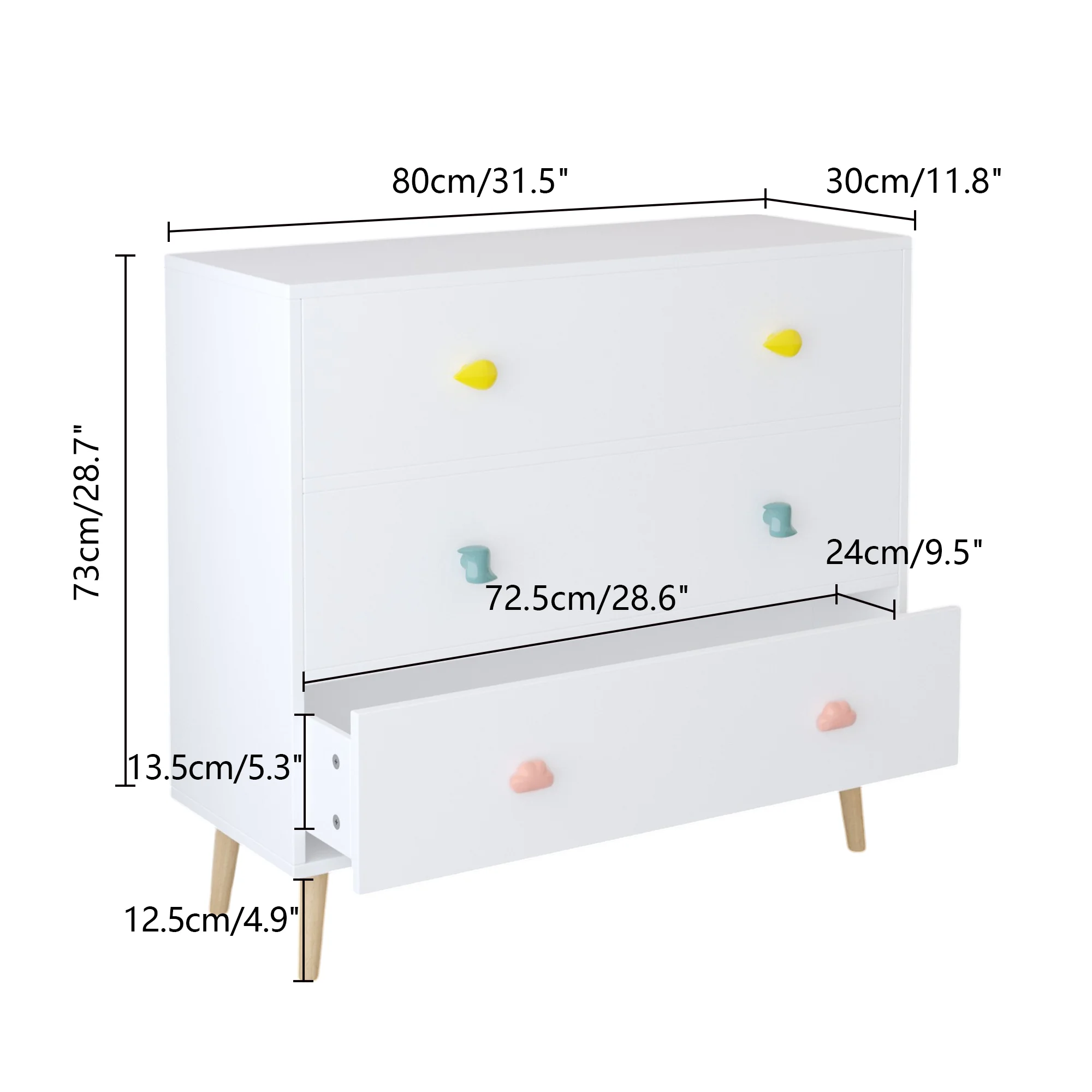 Miniyam Drawer Dresser with Glides & Safety Design for Kids, Colorful - Image 13