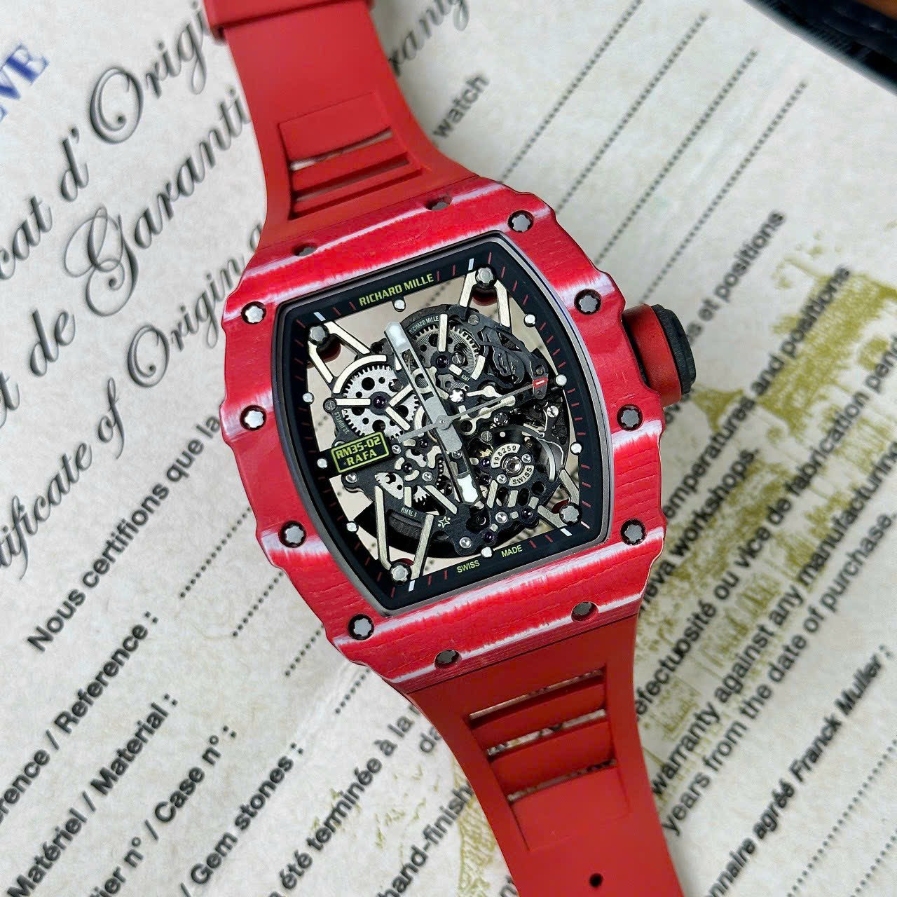 Richard Mille RM35-02 Replica 1:1 Watch Red Full Carbon BBR 45mm - Elite Watch Atelier
