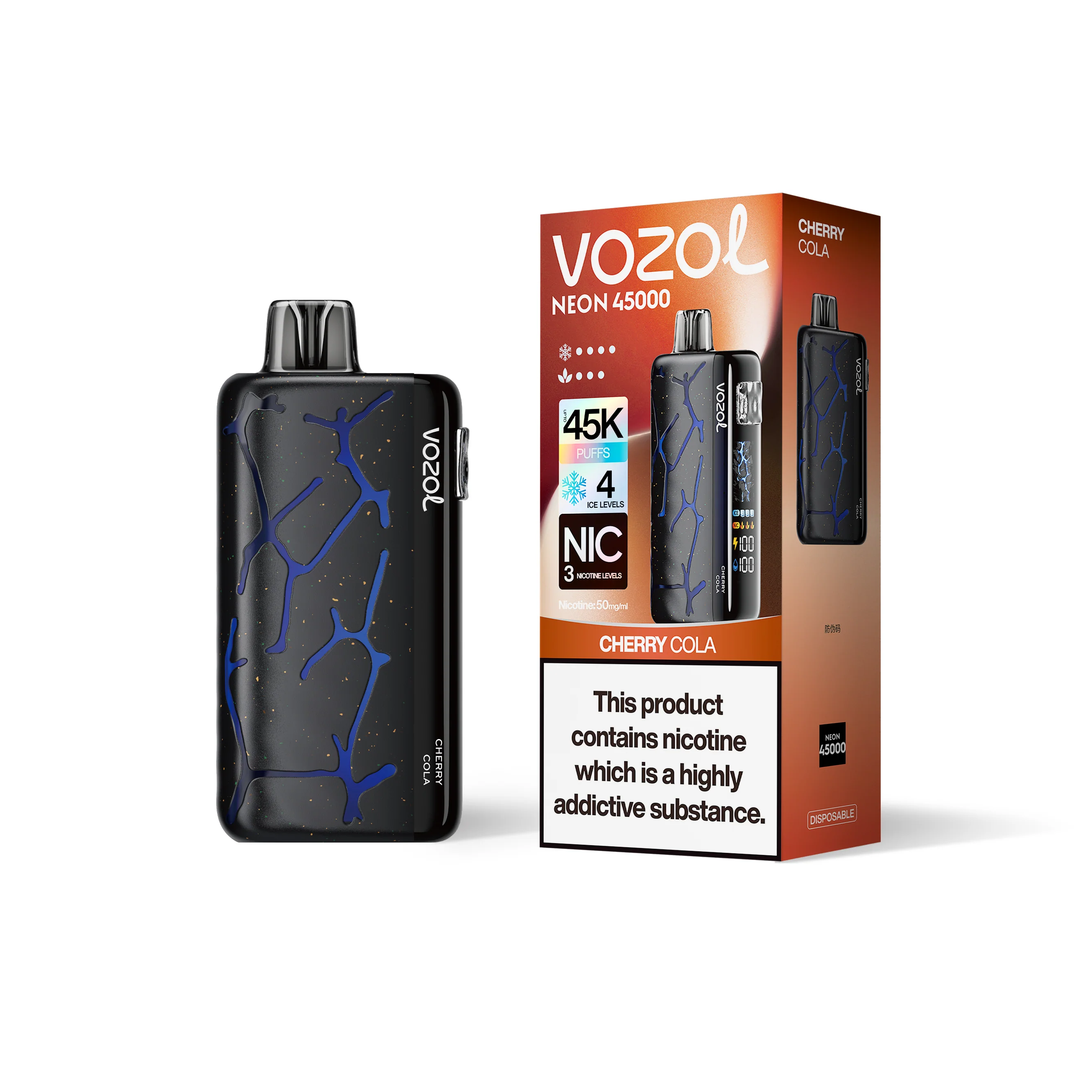 VOZOL NEON 45K jednorazowy e-papieros (wszystkie smaki)