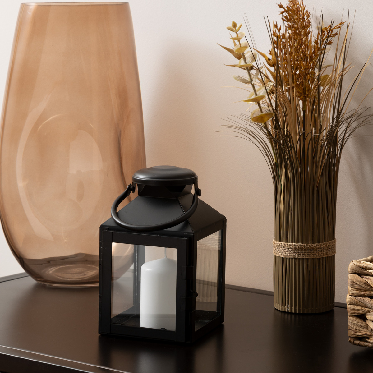 Lantern "Winy" Black metal, H.17 cm