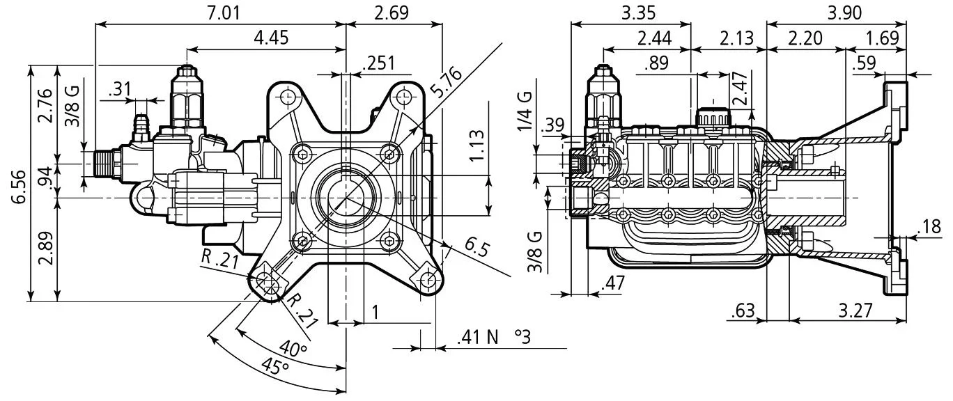 Annovi Reverberi Pressure Washer Pump, 4000 psi - RSV4G40HD-F40-EZ, RSV4G40 - Image 5 Annovi Reverberi Pressure Washer Pump, 4000 psi - RSV4G40HD-F40-EZ, RSV4G40 - Image 5