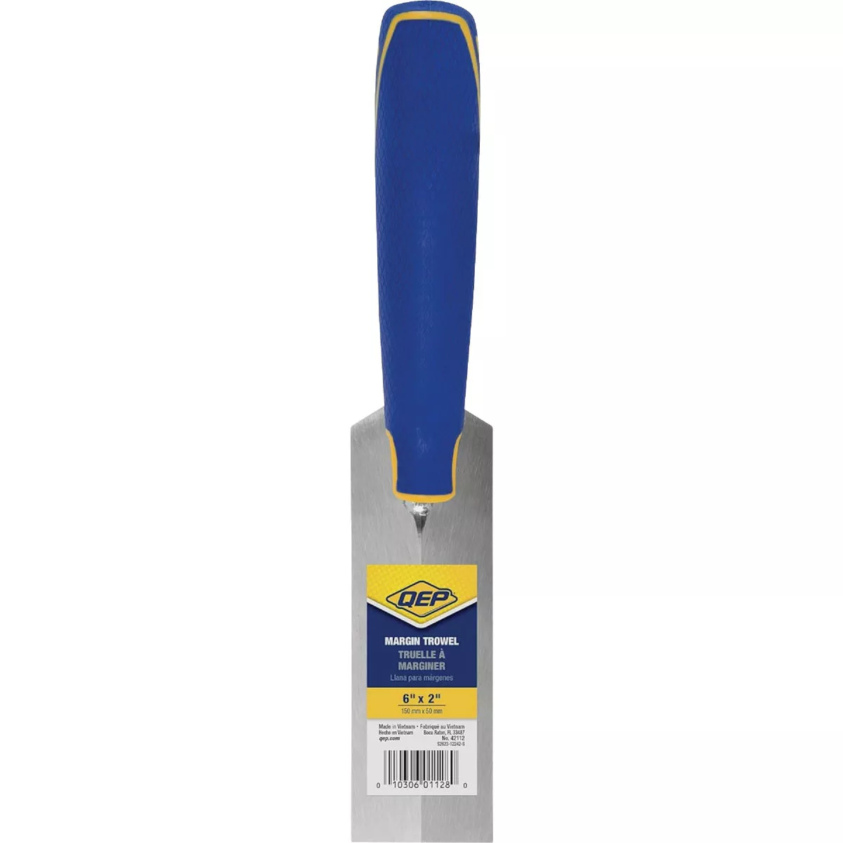 QEP 6 In. x 2 In. Flat Margin Trowel with Bucket Hook & Comfort Grip