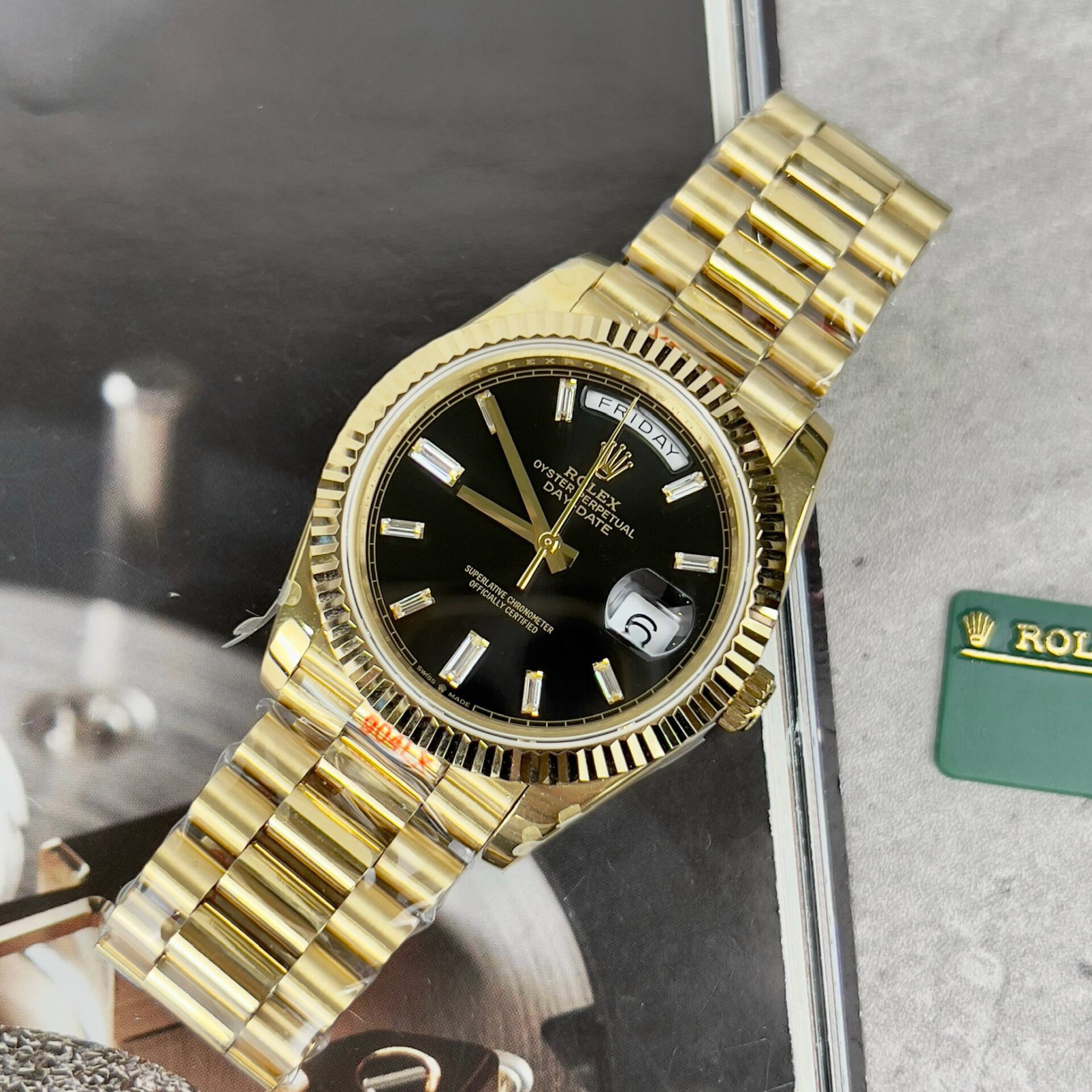 Rolex Day-Date 228238 Replica 11 Watch Black Dial GM Factory 40mm - Elite Watch Atelier