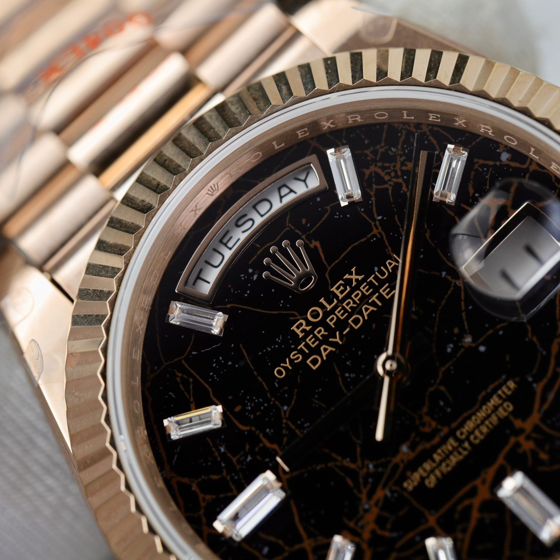 Rolex Replica Watch Day-Date 228235 Lava Dial Weight 185 Grams QF Factory 40mm - Elite Watch Atelier