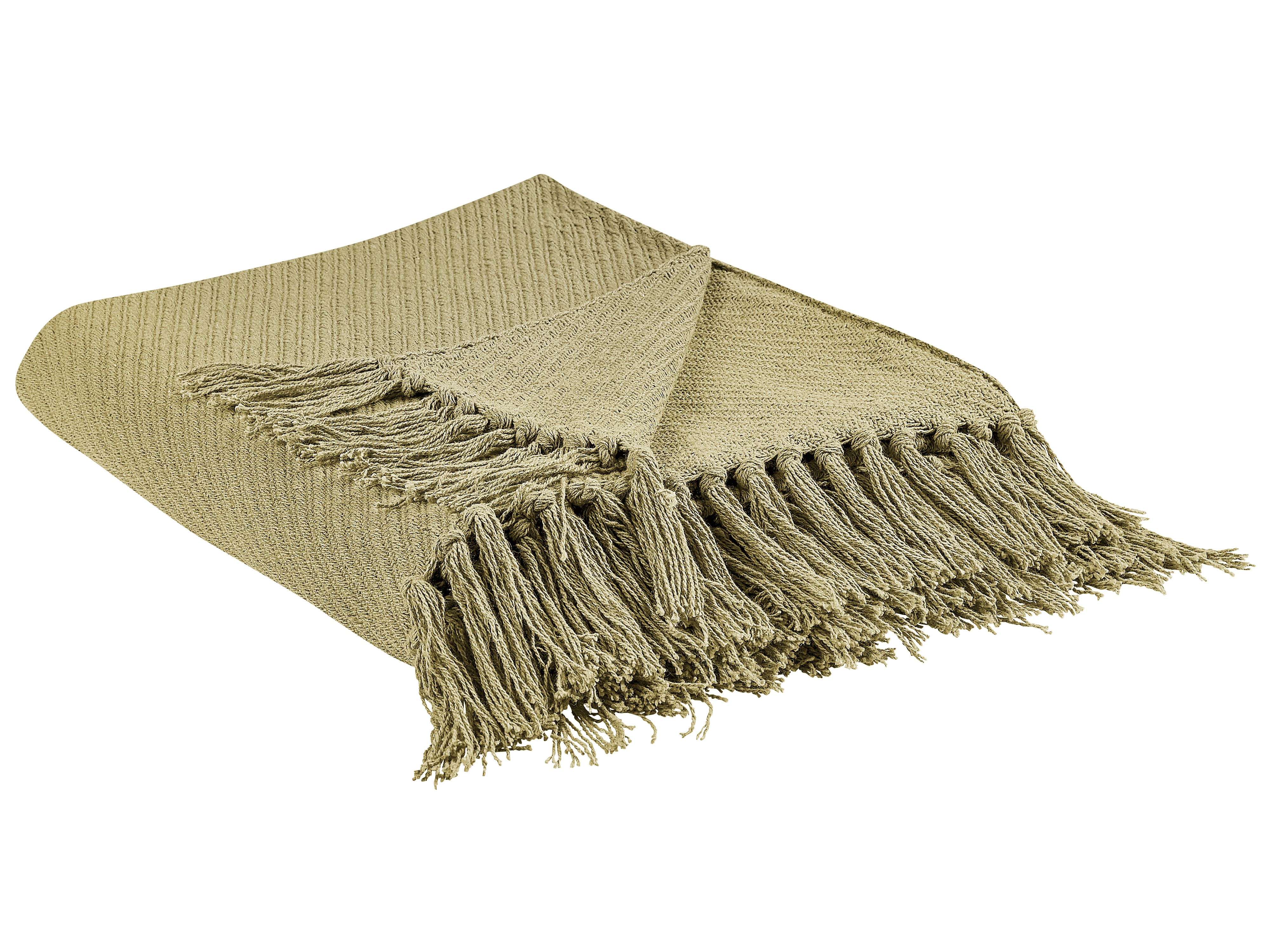 Blanket YARSA Cotton 125 x 150 cm Olive Green