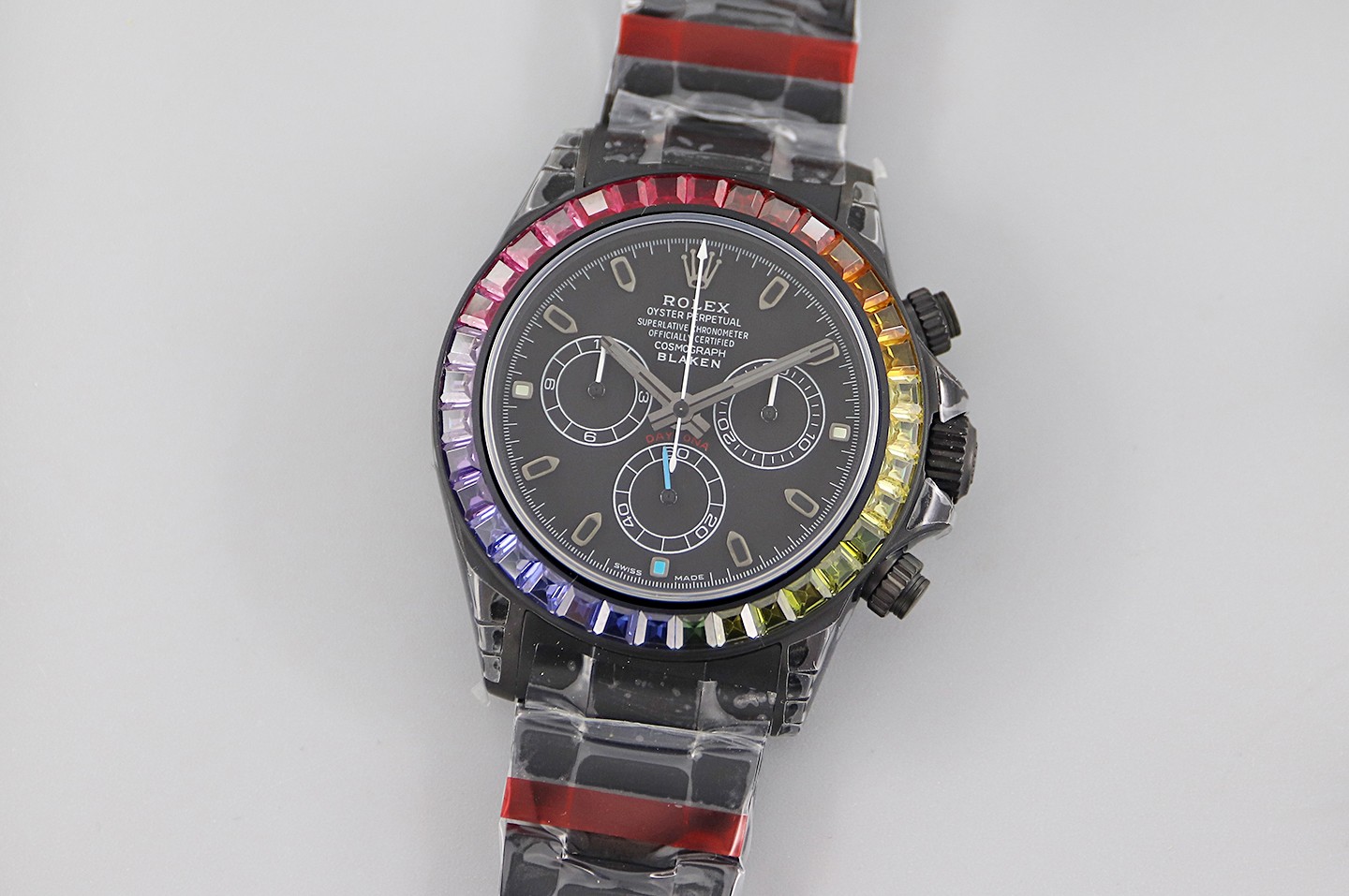 Rolex Daytona Ice Randy - Rainbow Diamonds Modified - Black(1:1 replica) - Elite Watch Atelier
