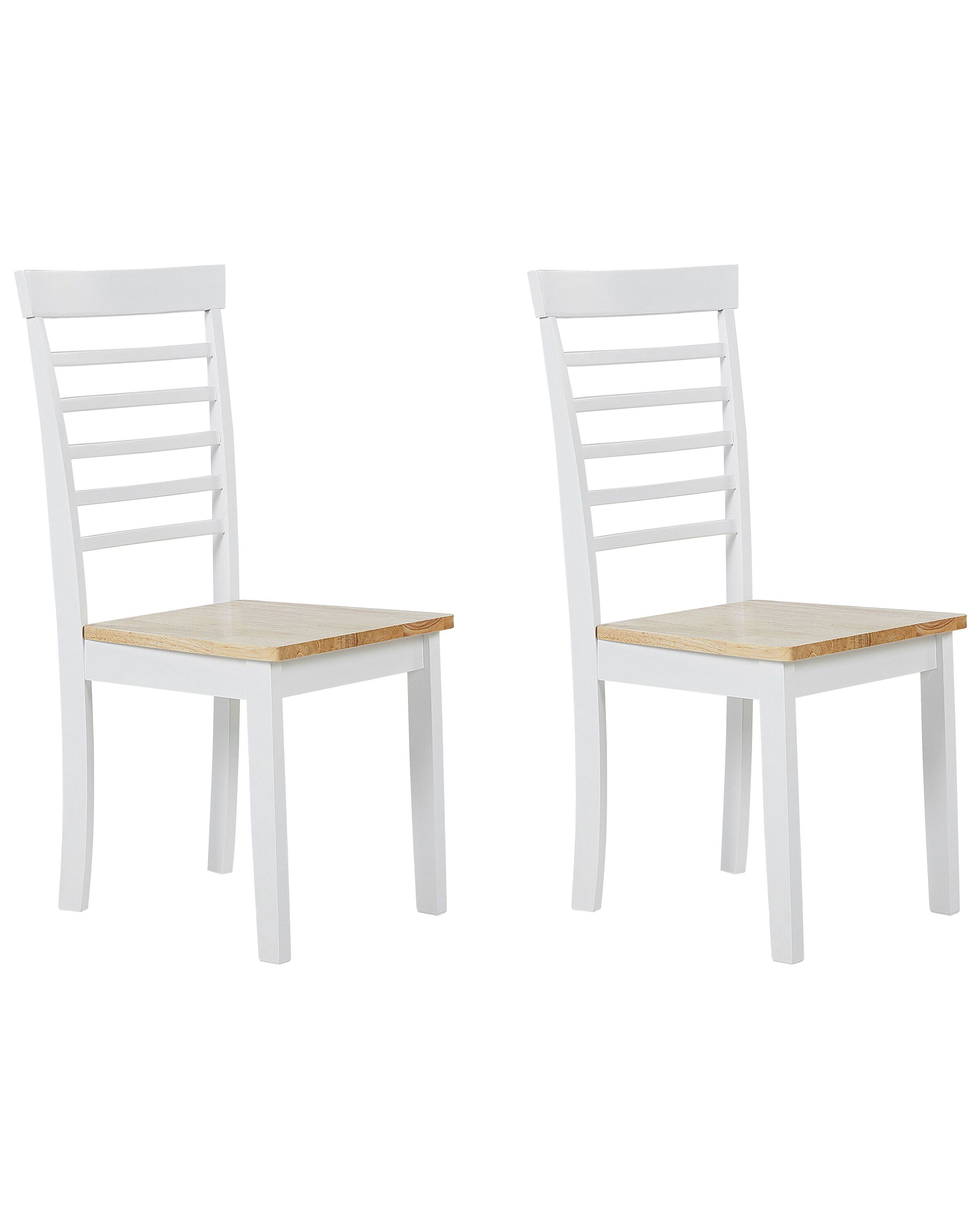Set of 2 Dining Chairs BATTERSBY Wood White