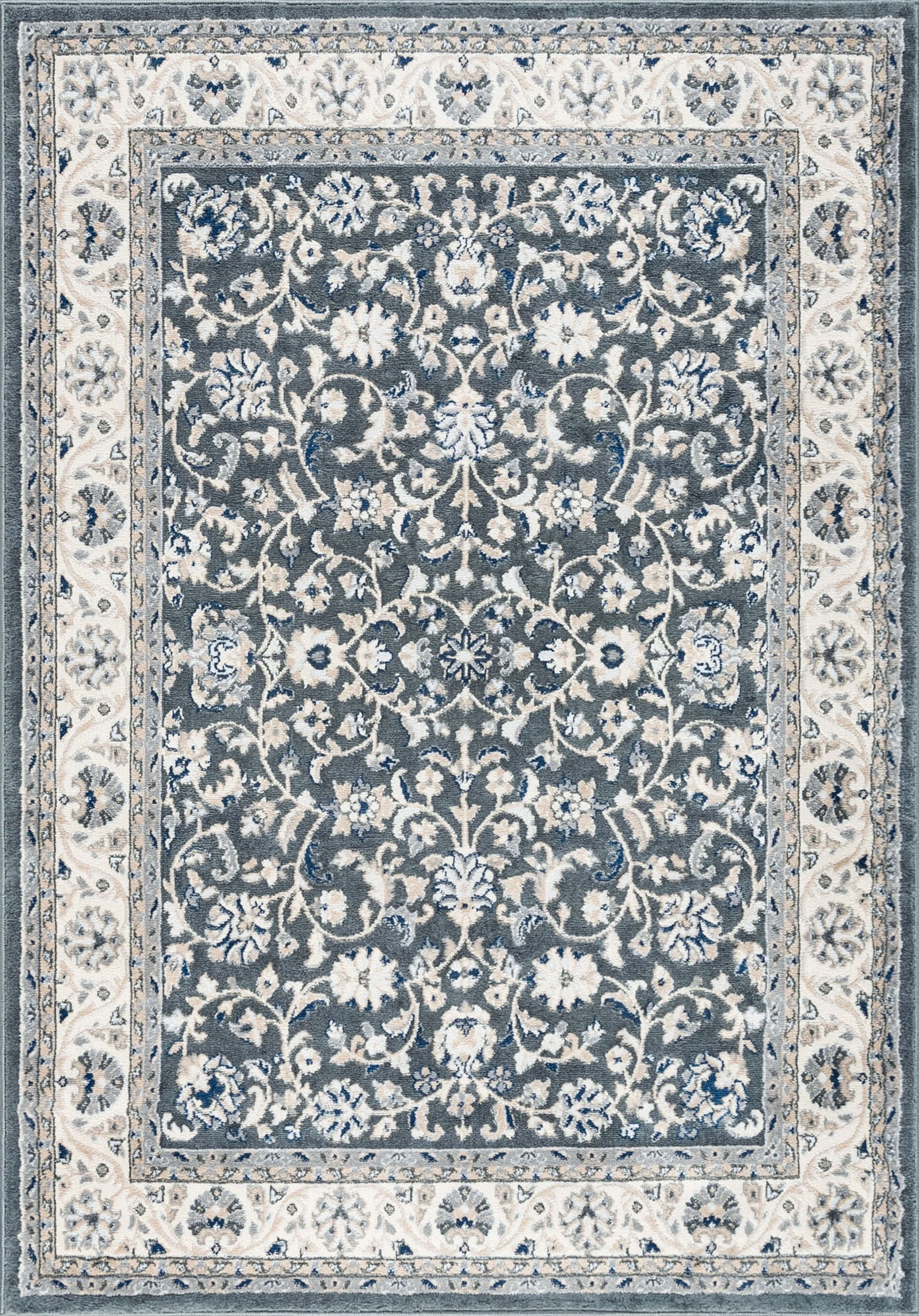 Madison Traditional 8' x 10' Gray Polypropylene Indoor Area Rug