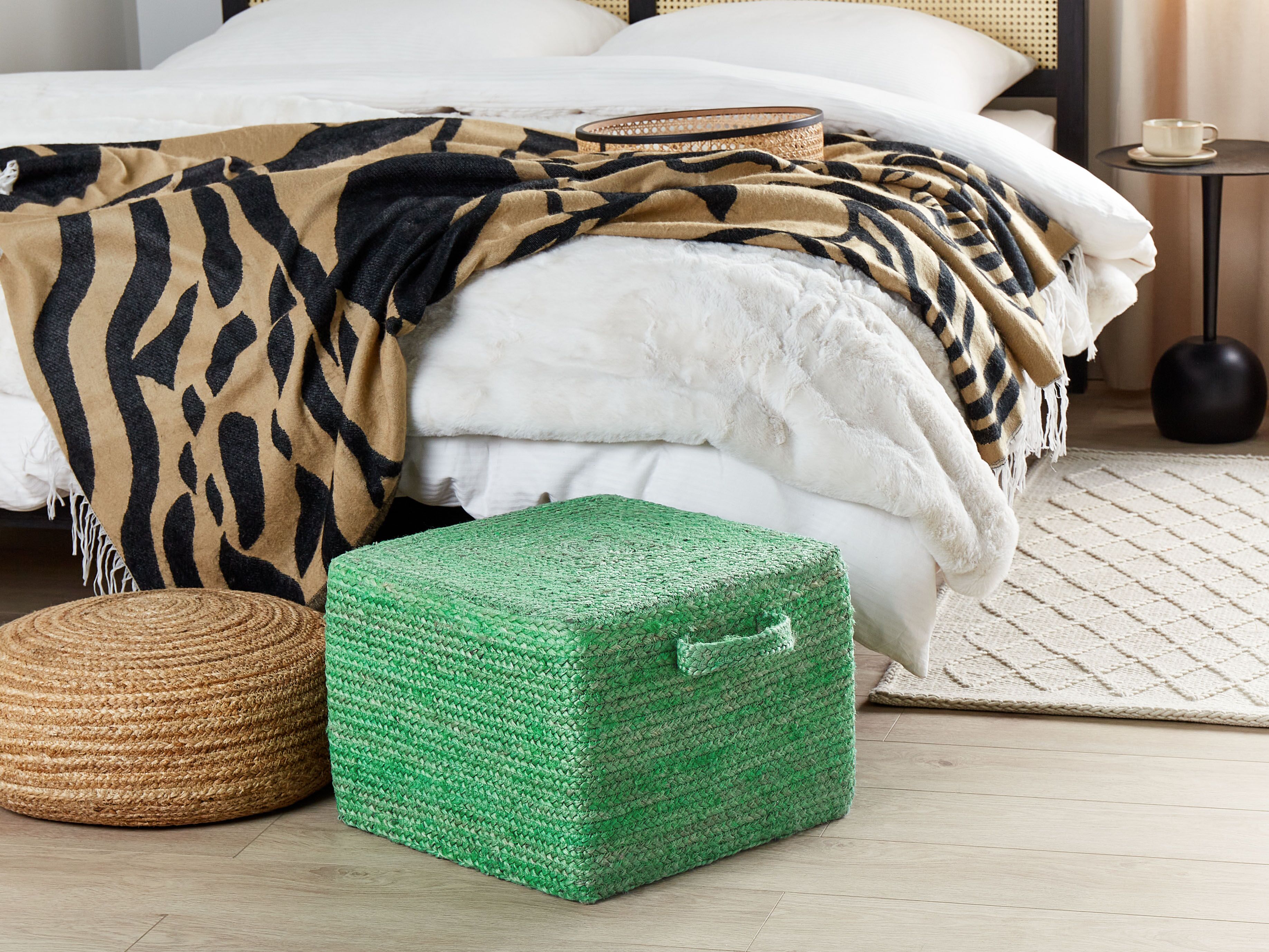 Pouffe DHADAR Jute Green
