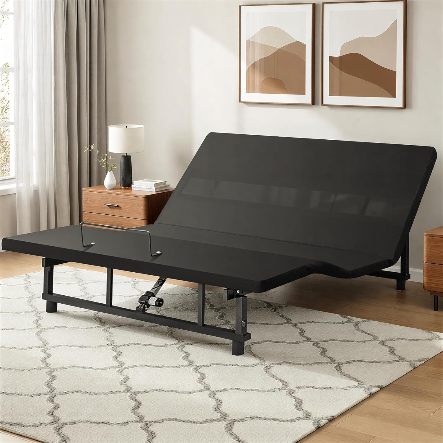 King Adjustable Bed Base Frame with Wireless Remot, Easy Installation, Heavy-Duty Steel Frame, Whisper-Quiet Motor, Head & Foot Lift, Zero Gravity & Anti-Snore Modes Comfort (79