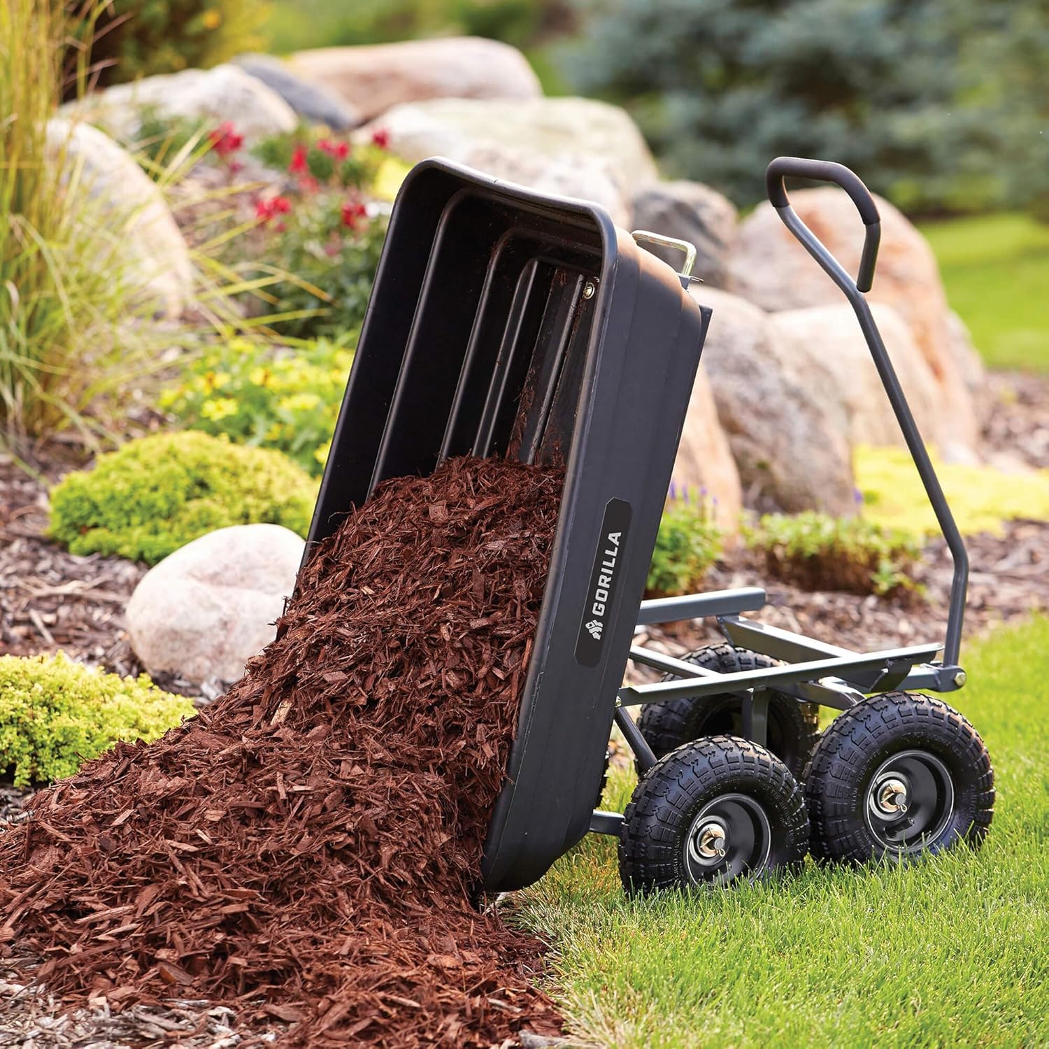 Gorilla Carts Utility Dump Wagon 6 Cubic Feet 1200 lb Capacity Black - GOR6PS - Image 31 Gorilla Carts Utility Dump Wagon 6 Cubic Feet 1200 lb Capacity Black - GOR6PS - Image 31