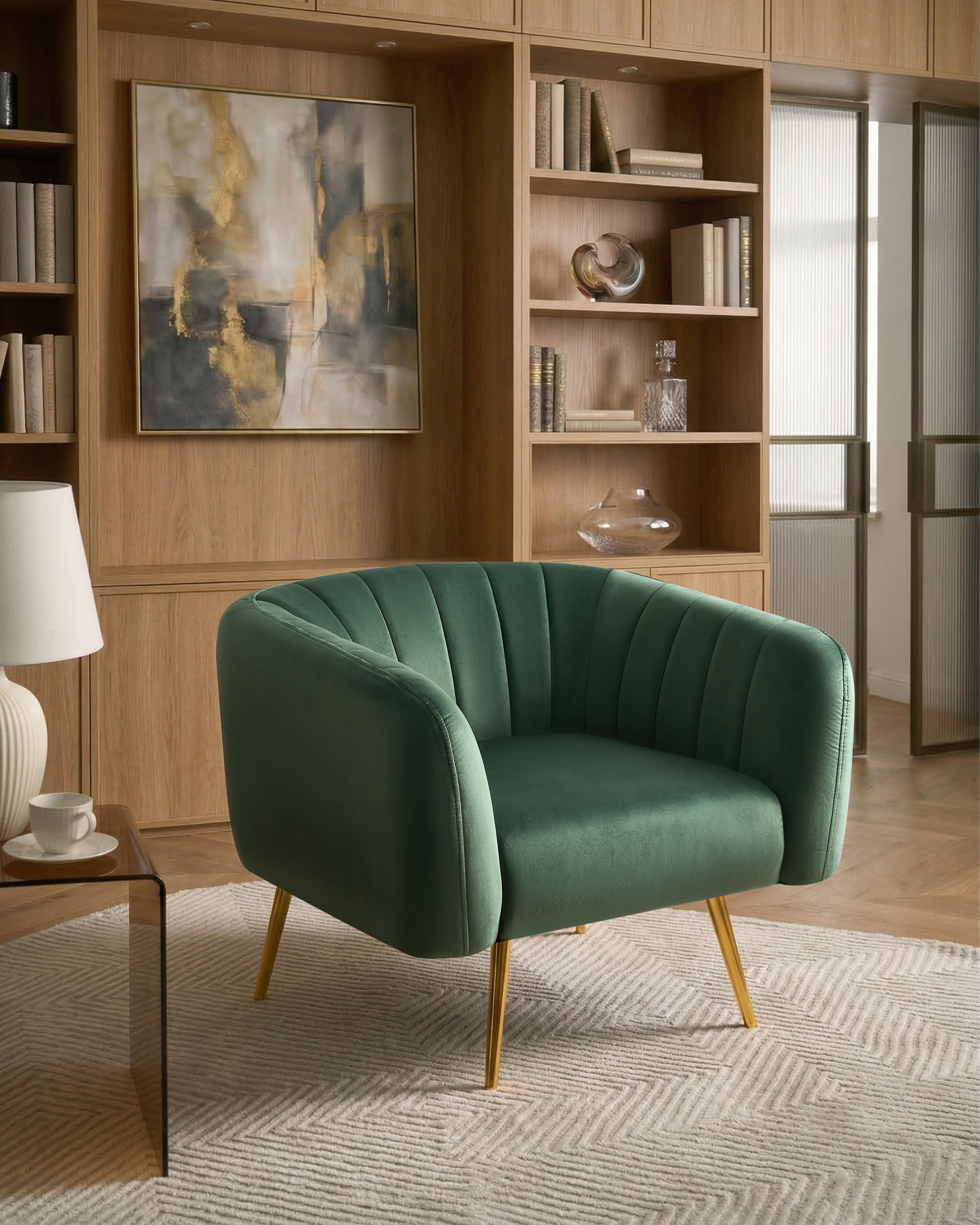 Armchair LACONIA Velvet Dark Green