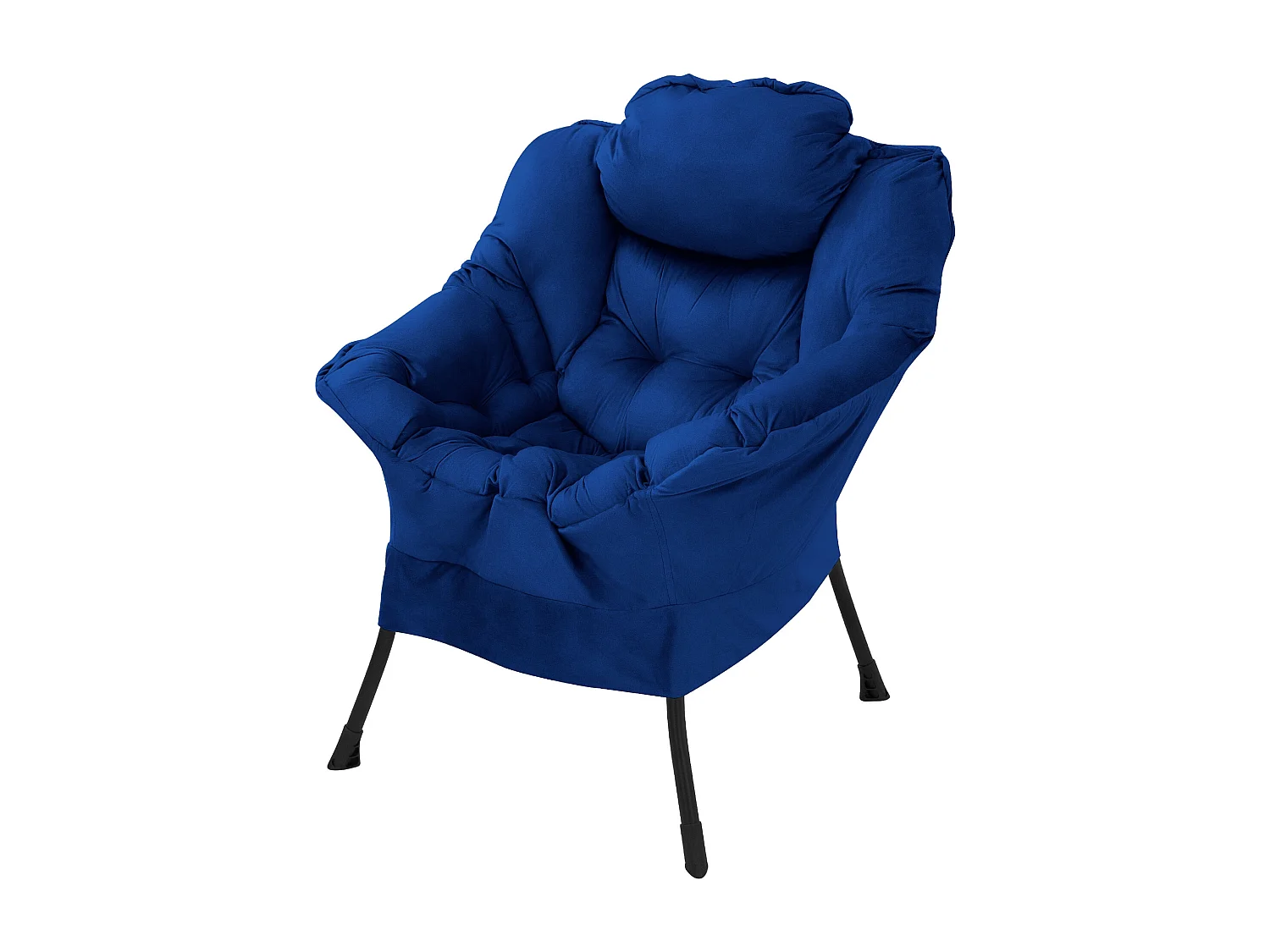 ML-Design Fauteuil relax bleu foncé, Fauteuil de salon avec accoudoirs & poche latérale