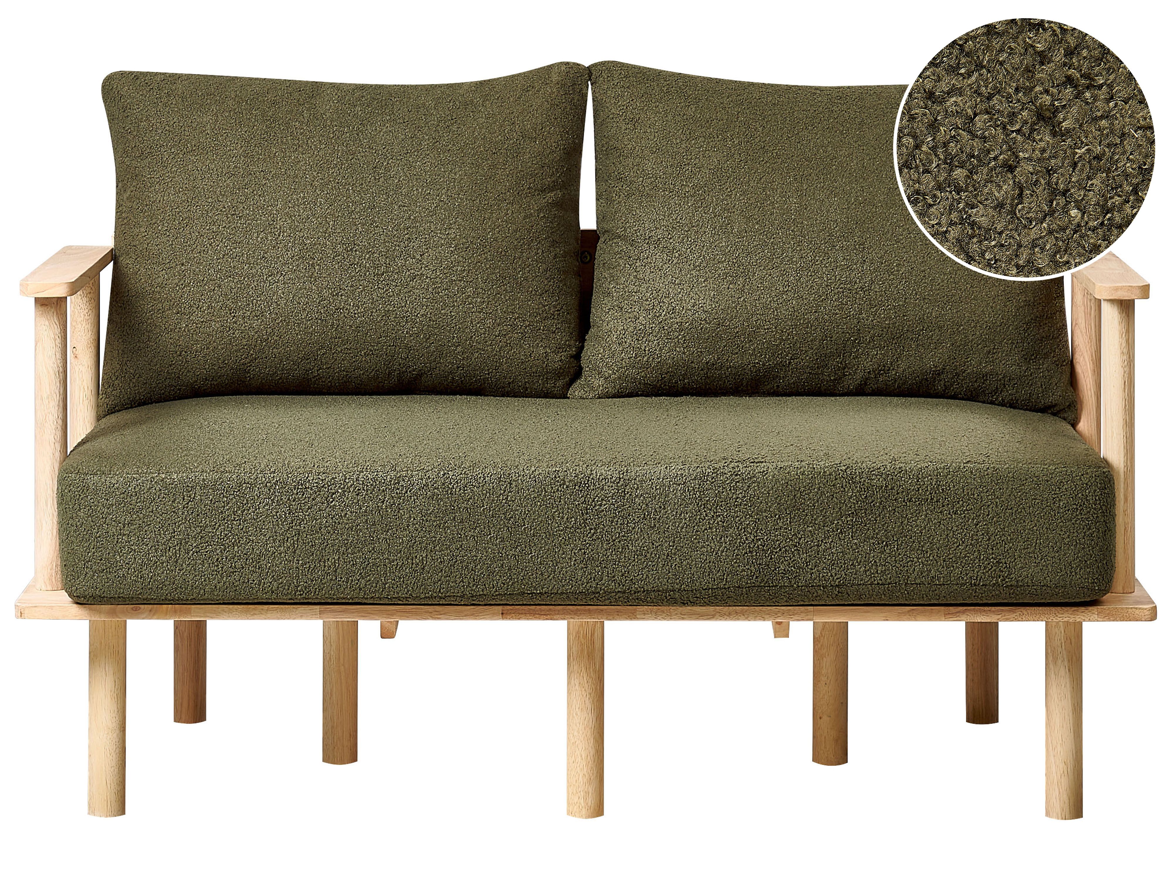 Sofa 2 Seater ASKER Boucle Dark Green