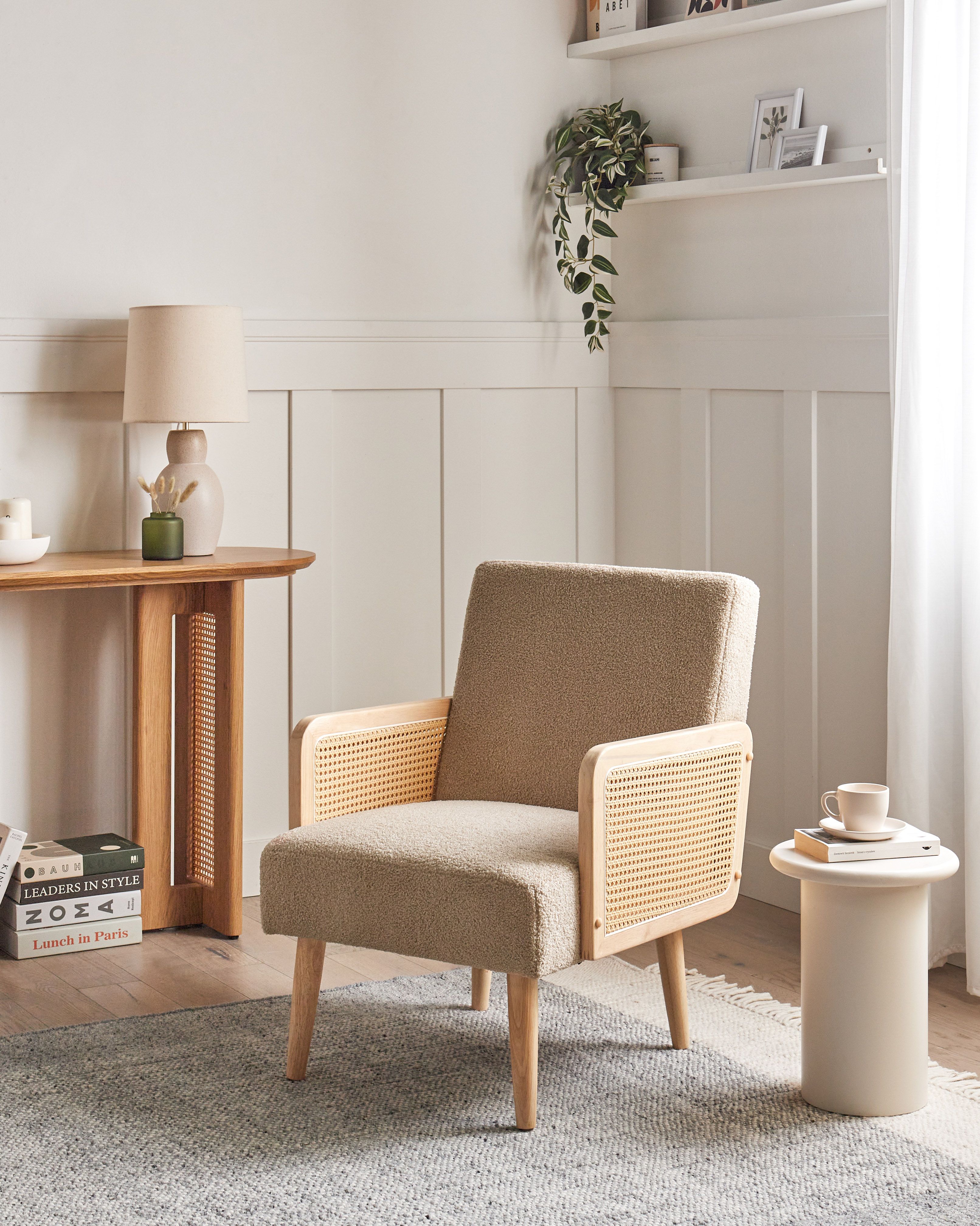 Armchair HOJBY Boucle Sand Beige